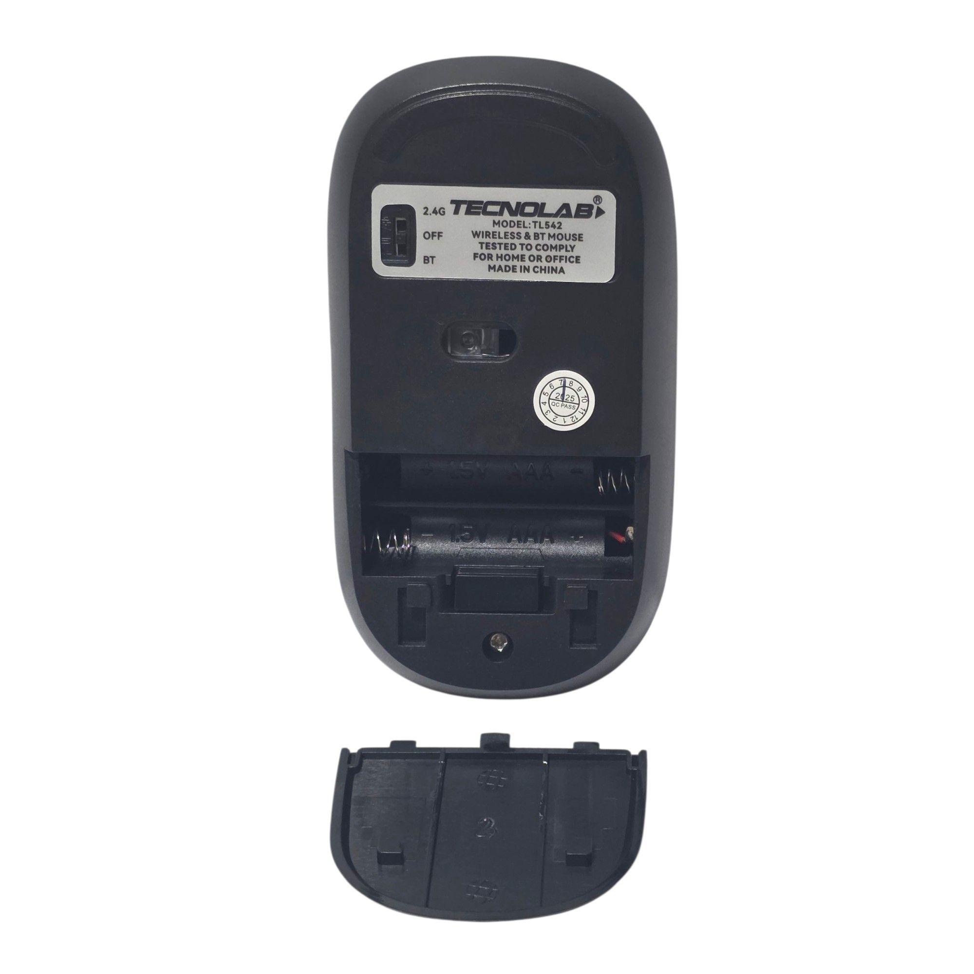 Mouse Inalámbrico Dual BT Tecnolab TL542BK-2