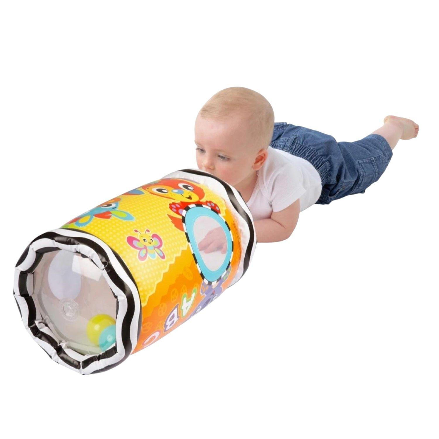 Rodillo Bebé Sonajero Inflable Gatear Peek and Play 6m+ Playgro-3