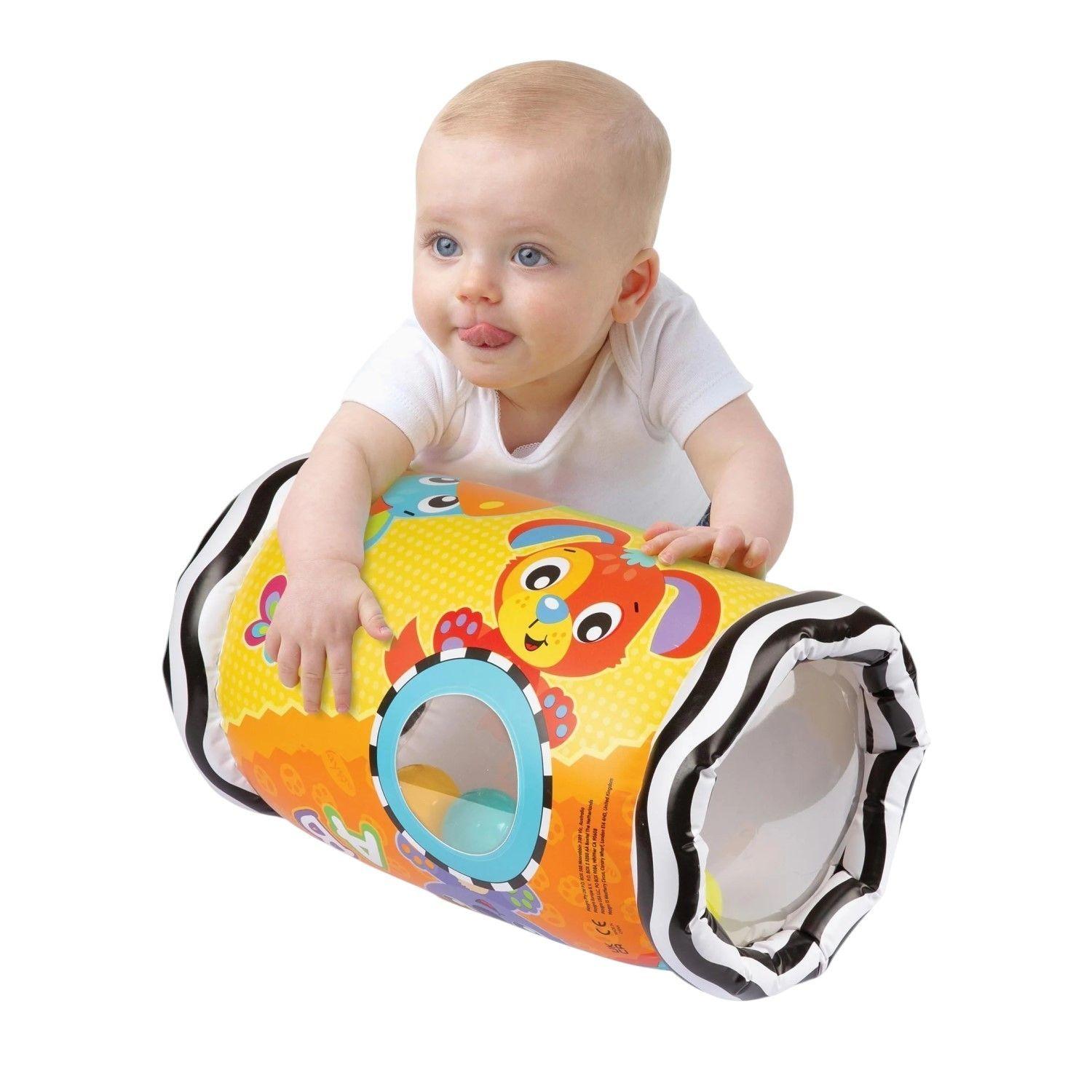 Rodillo Bebé Sonajero Inflable Gatear Peek and Play 6m+ Playgro-5