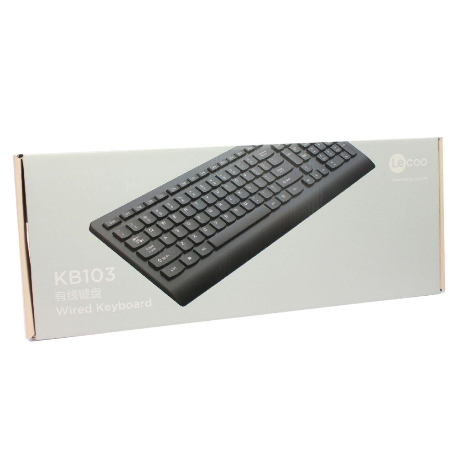 Teclado USB Lecoo Wired KB103 Alámbrico Negro-2