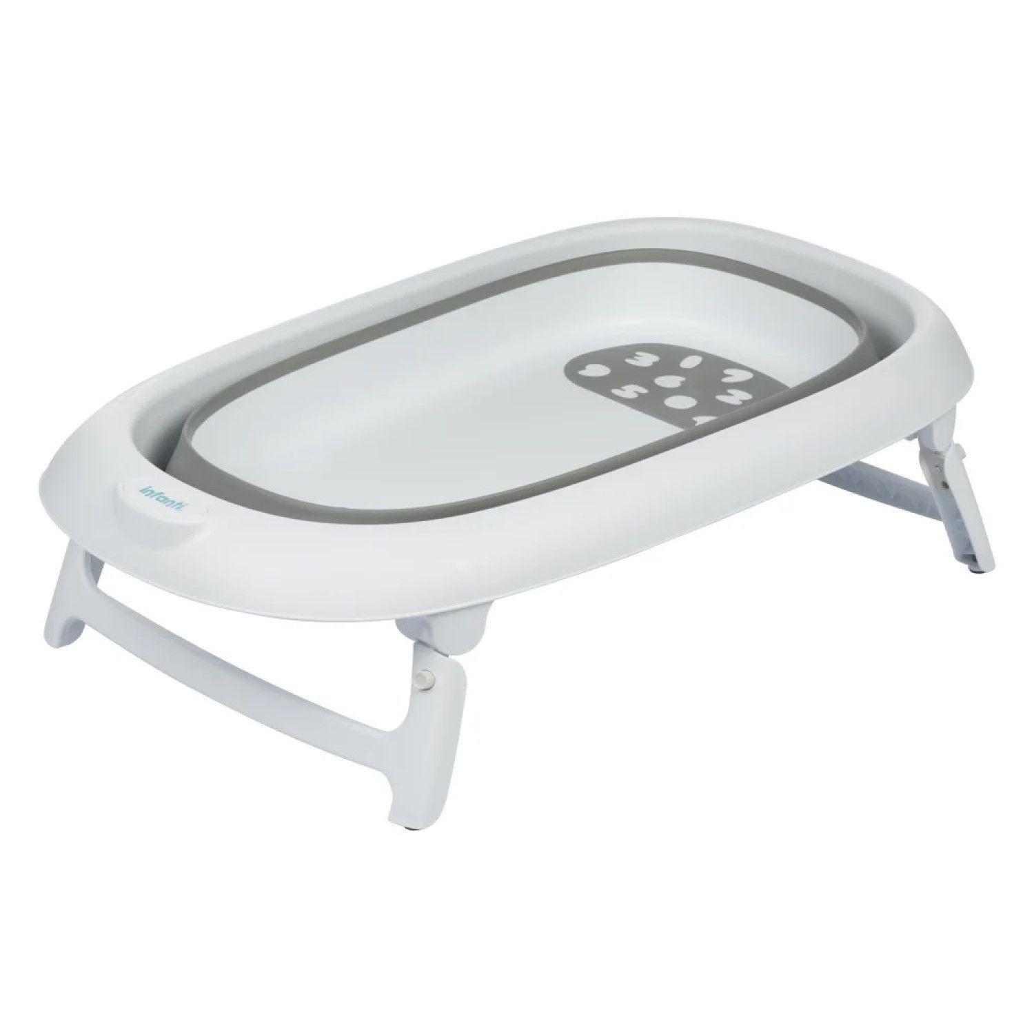 Bañera Bebé Tina con Hamaca Reclinable Plegable Infanti Gris-4