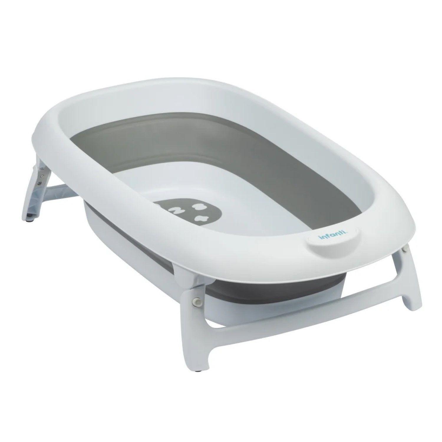 Bañera Bebé Tina con Hamaca Reclinable Plegable Infanti Gris-5