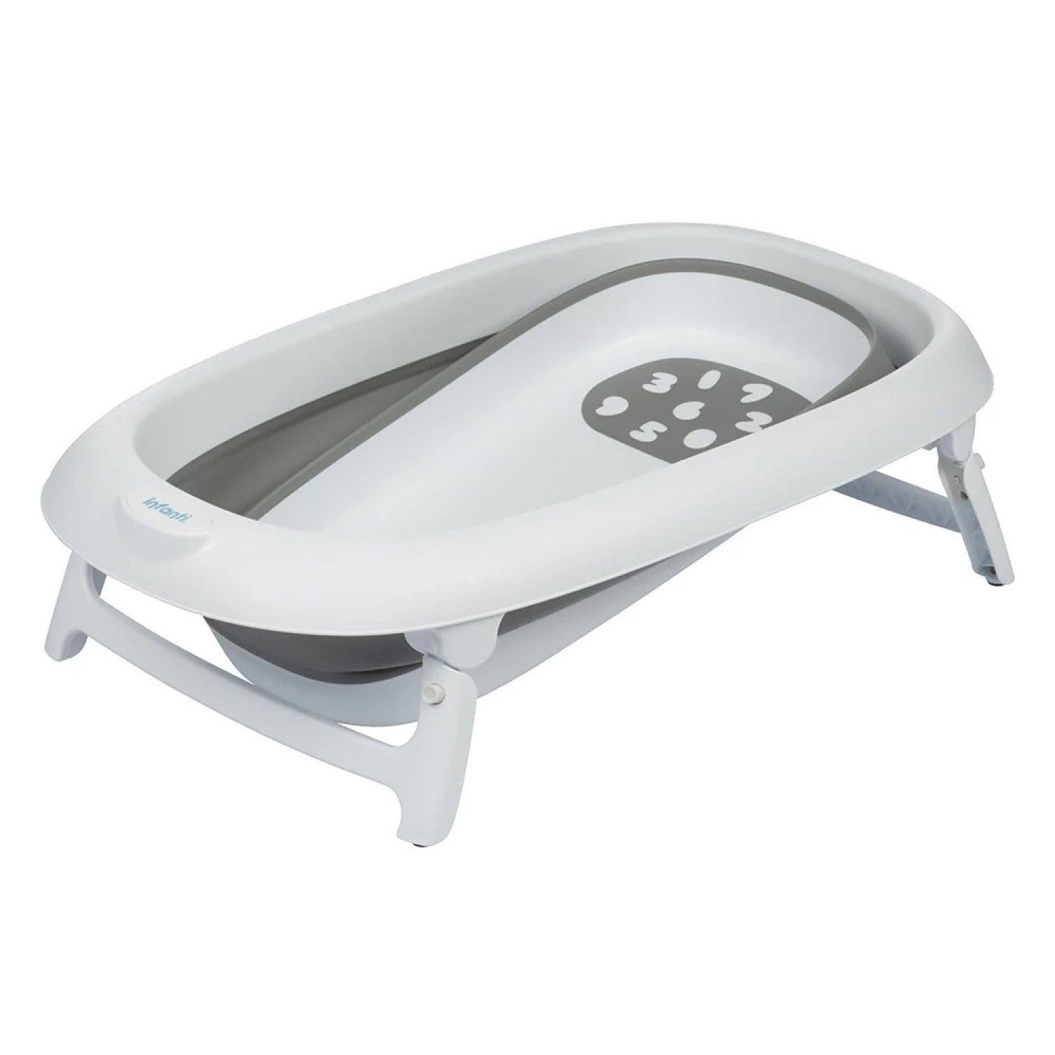 Bañera Bebé Tina con Hamaca Reclinable Plegable Infanti Gris-7