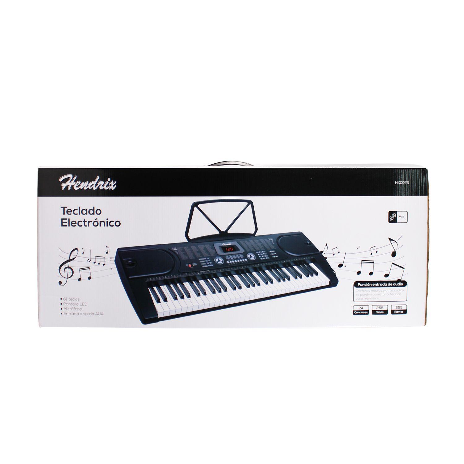 Teclado Elect Musical 61 teclas HX0076 + Micrófono Hendrix-3