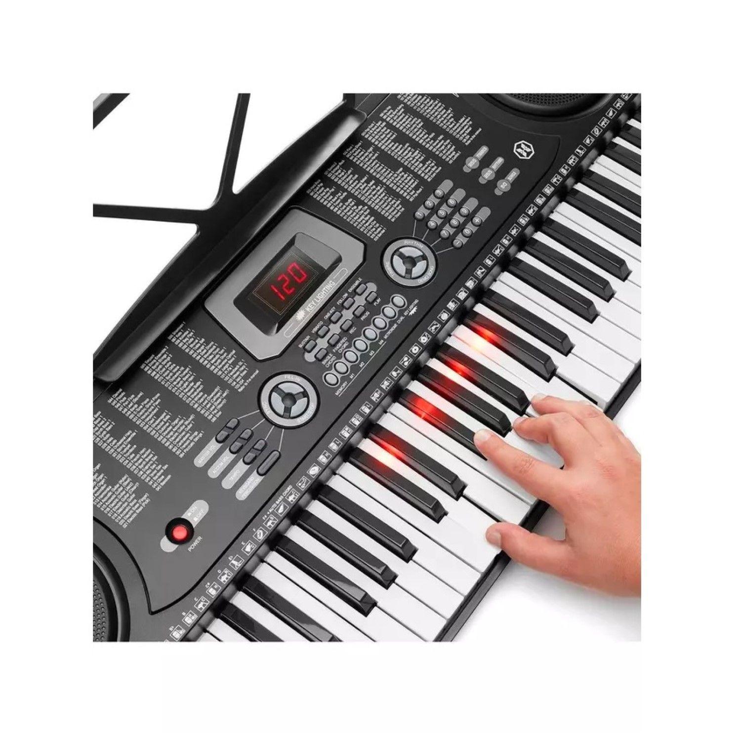 Teclado Elect Musical 61 teclas HX0076 + Micrófono Hendrix-4