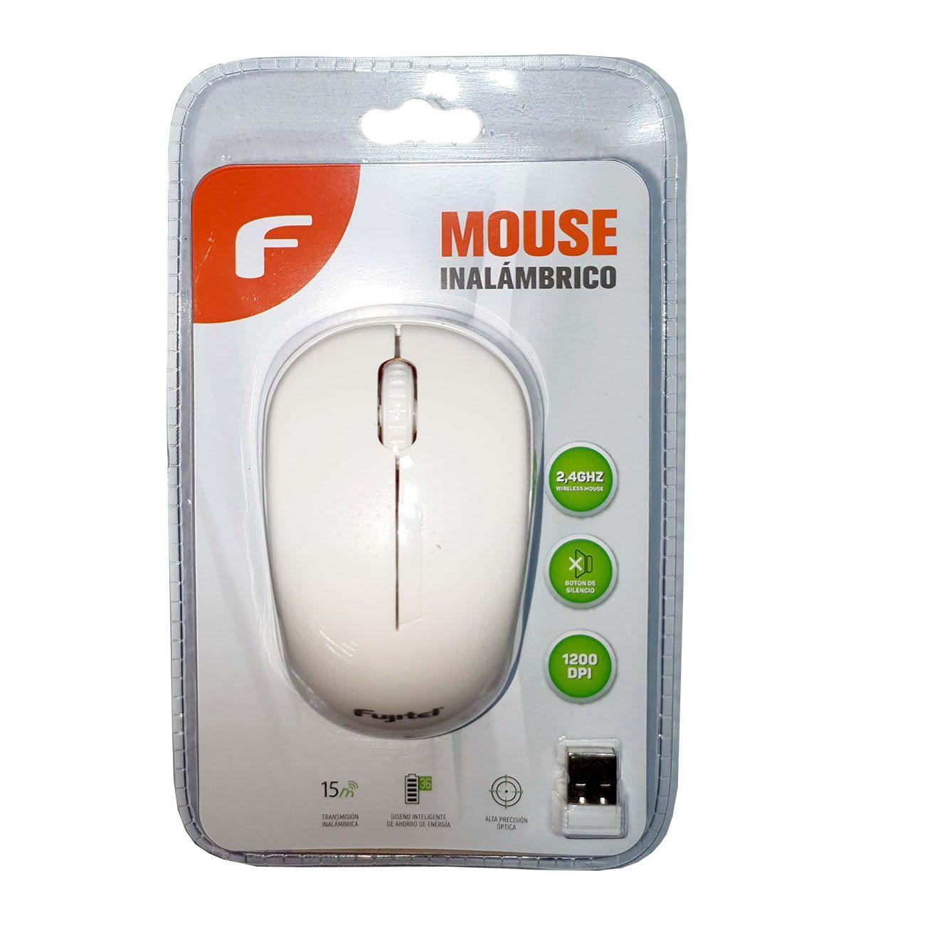 Mouse Inalámbrico Fujitel Blanco-0