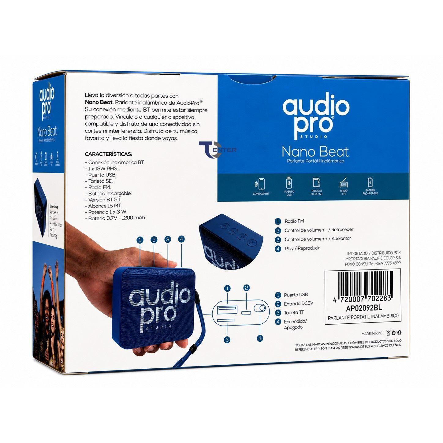 Parlante BT Audiopro 10w Inalámbrico AP02082BL Azul-4