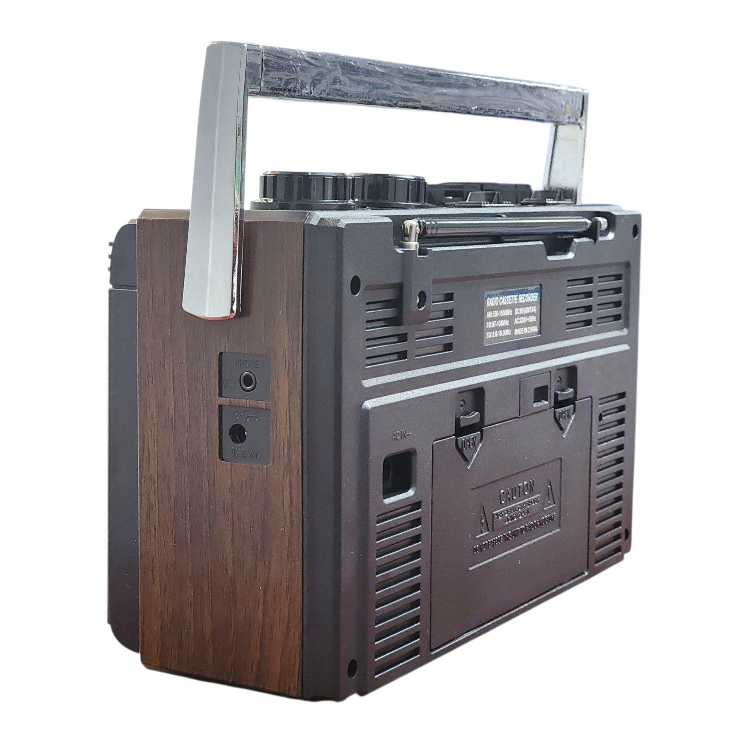 Radio Retro Portátil Cassette BT USB 20W AP02076 AudioPro-1