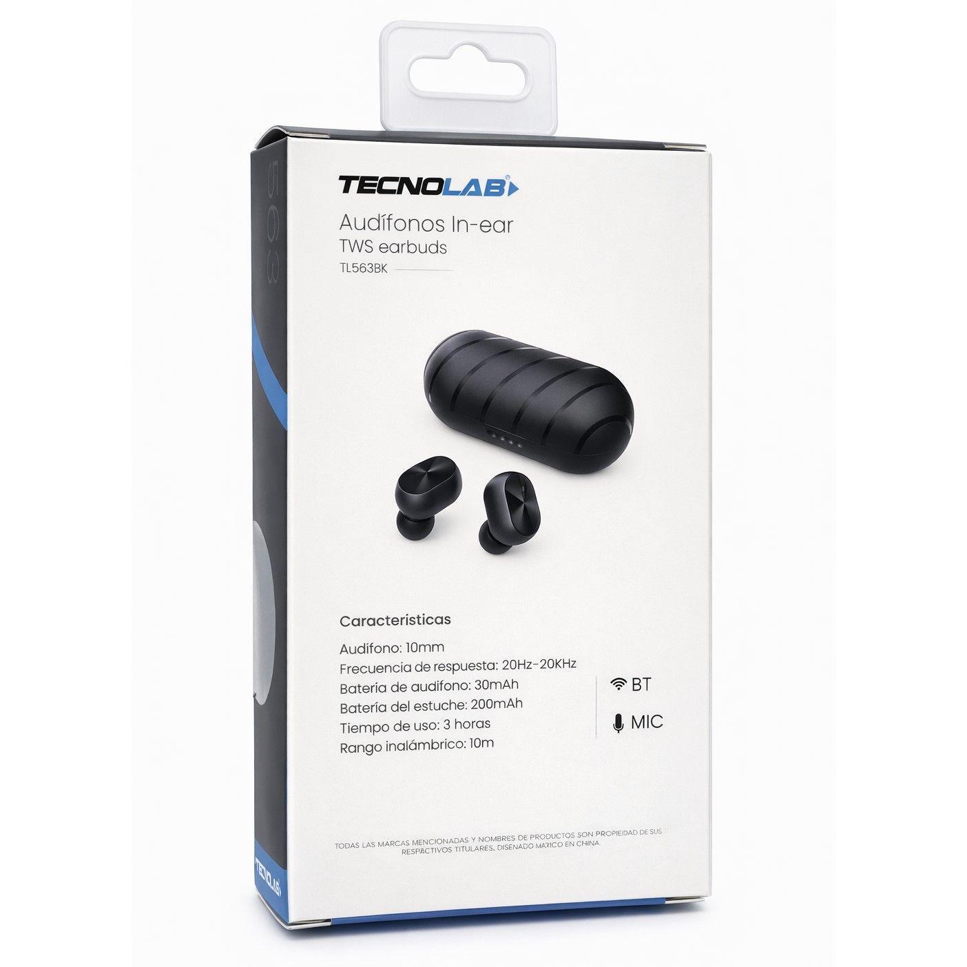 Audífonos Inalámbricos BT Tecnolab TL563BK-2