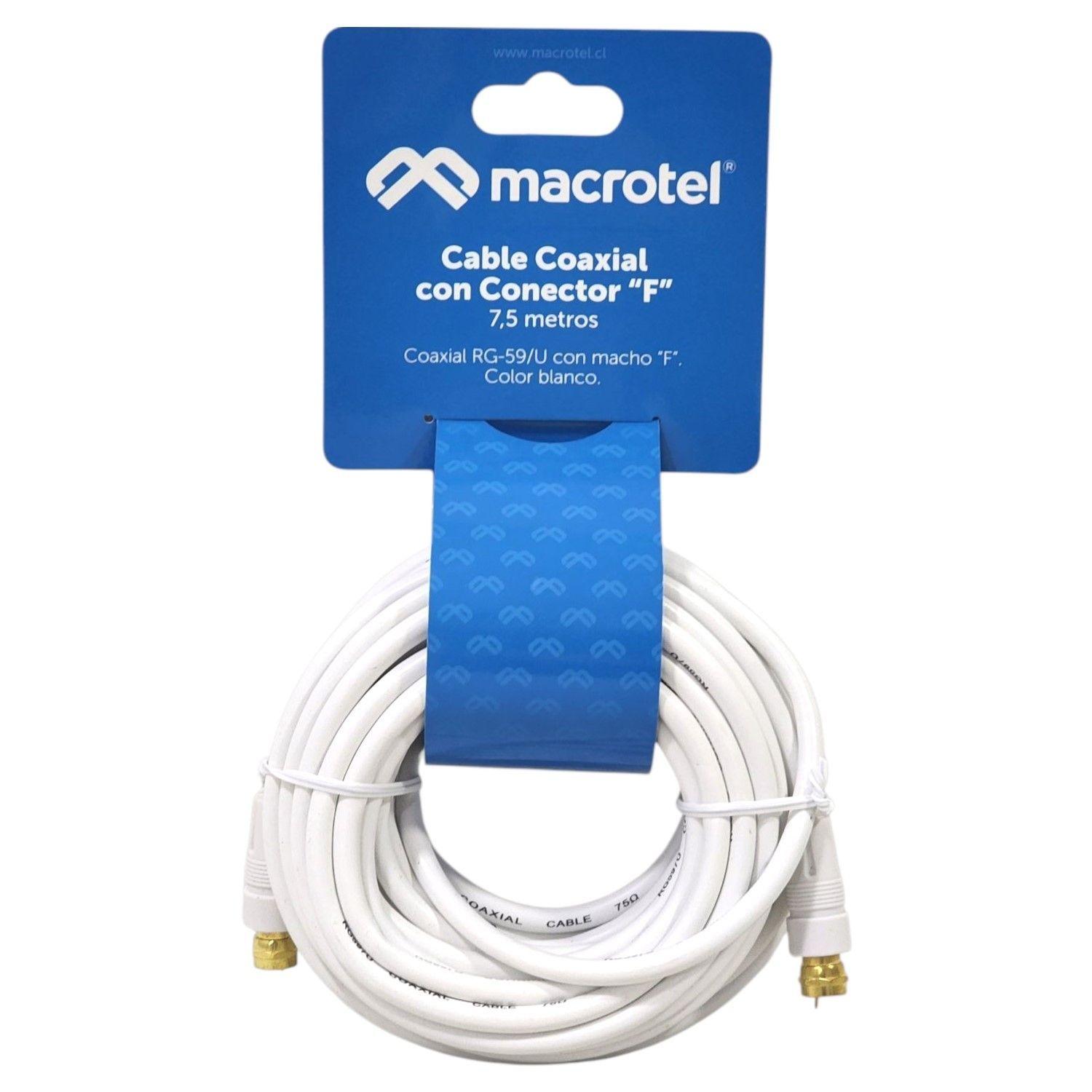 Cable Coaxial RG-59/U 7,5 m con Conector “F” Macho MV-820-1