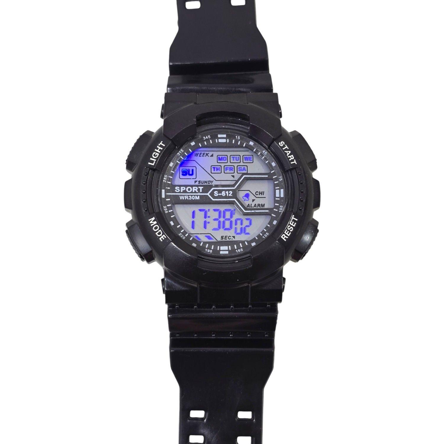 Reloj Deportivo Digital Negro Basic Alarma Cronometro-3