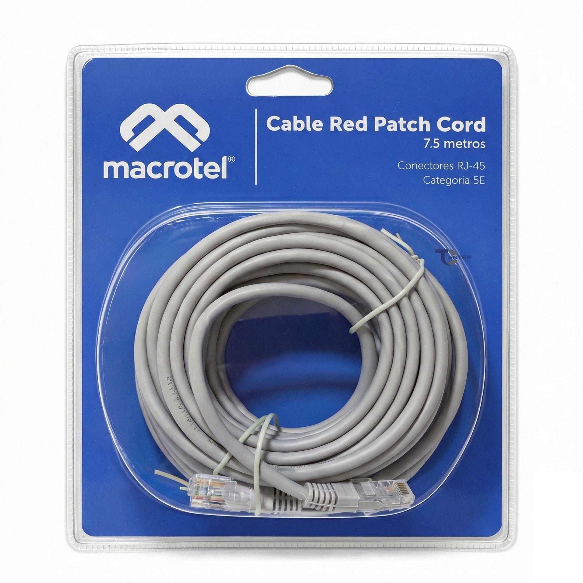 Cable de Red Macrotel 7,5 mts Patch Cord UTP Cat 5E MC-2005-0