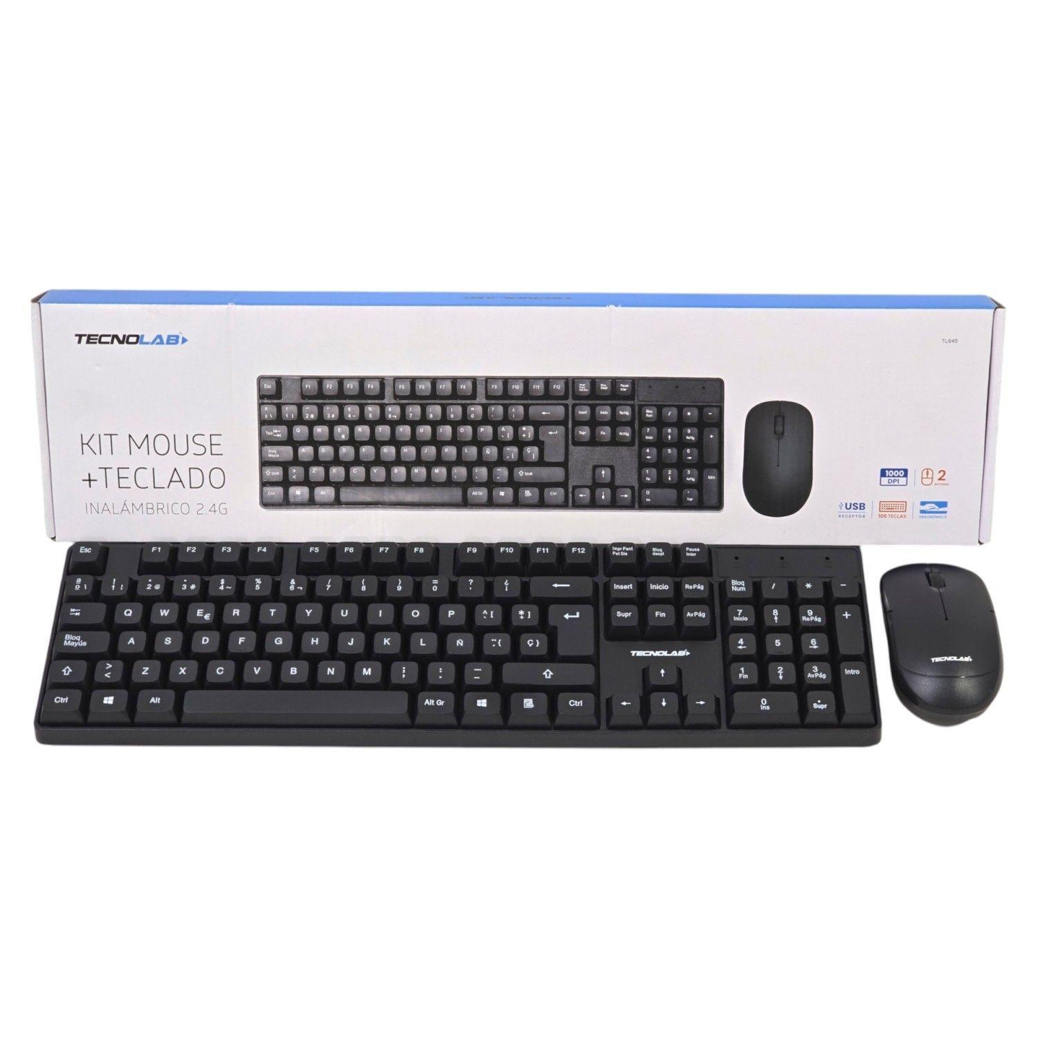 Kit Combo Teclado y Mouse Inalámbrico Tecnolab TL645-6