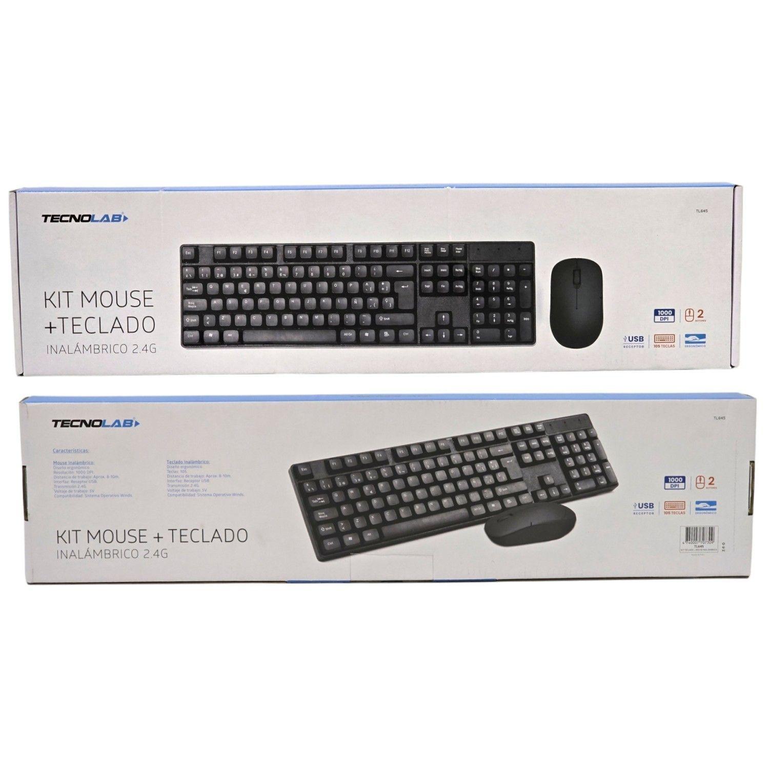 Kit Combo Teclado y Mouse Inalámbrico Tecnolab TL645-7