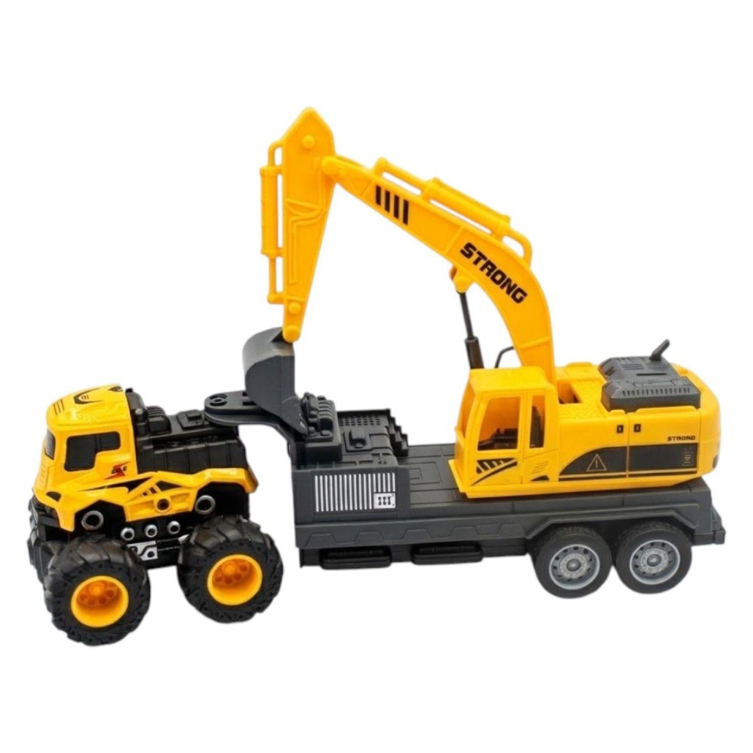 Juguete Camión de Remolque con Excavadora Fricción DBG1689-2