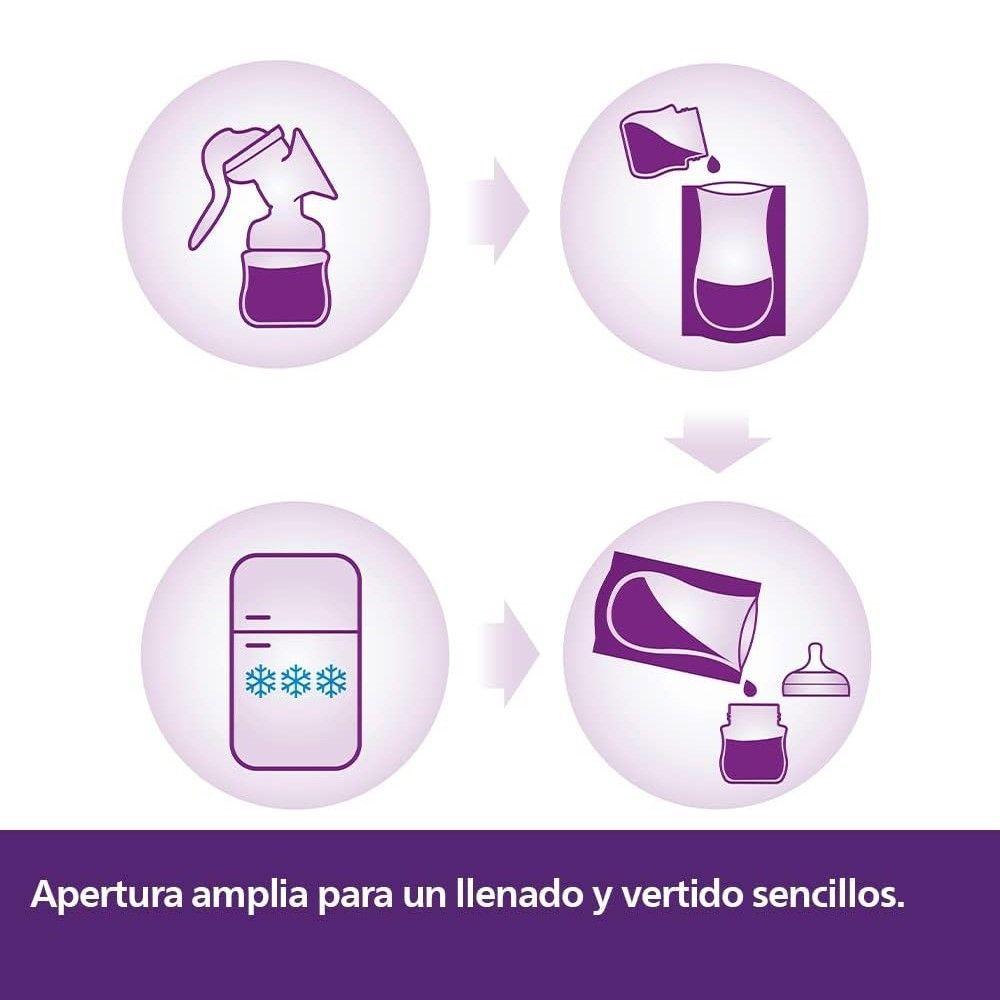 Set 25 Bolsas para Almacenar Leche Avent 180ml-2