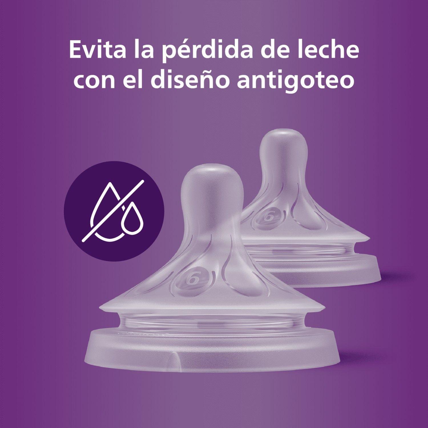Pack 2 Tetinas Natural 6.0 Avent Flujo Espesos 6m+-3