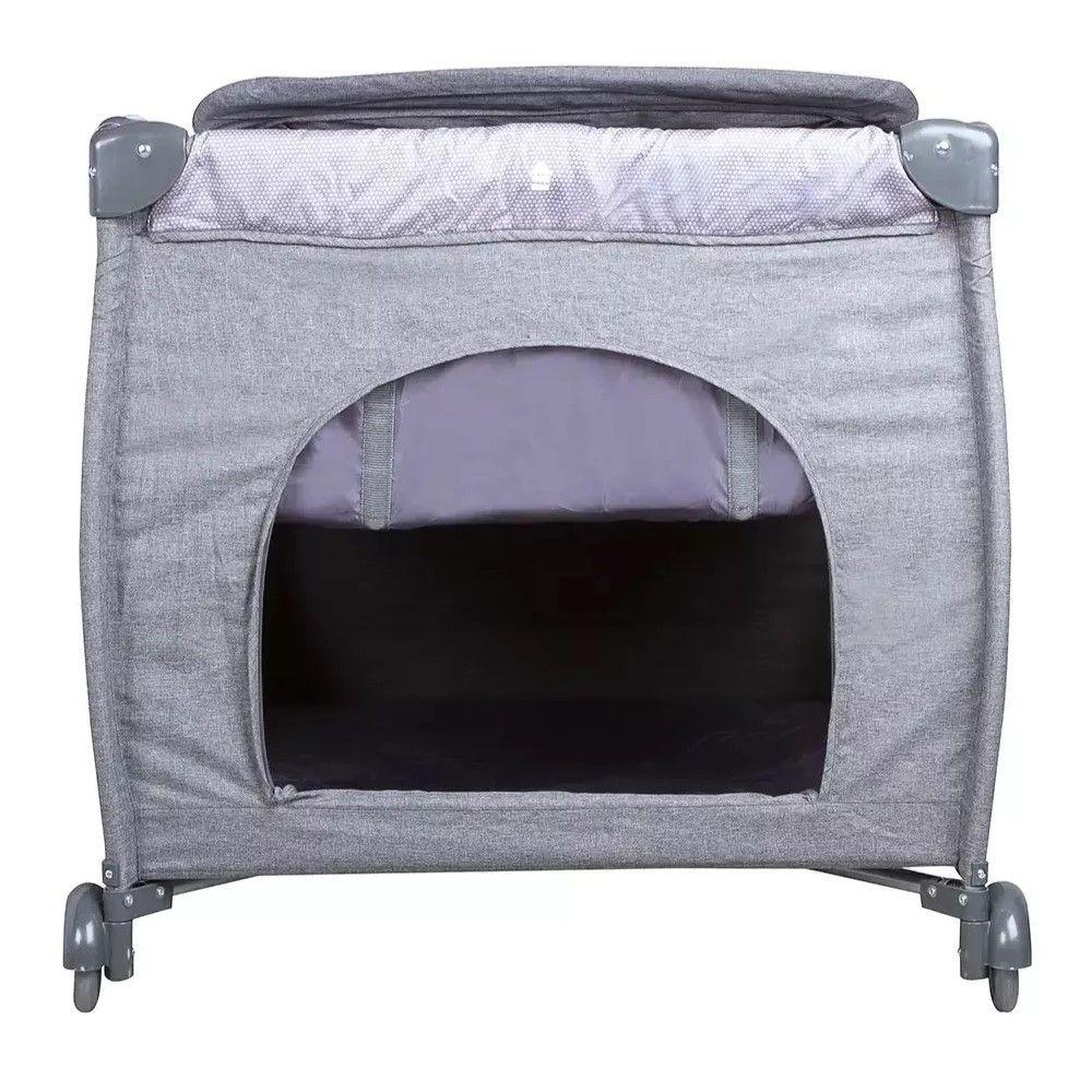 Cuna Infanti Playard Luna Gris Dots-5