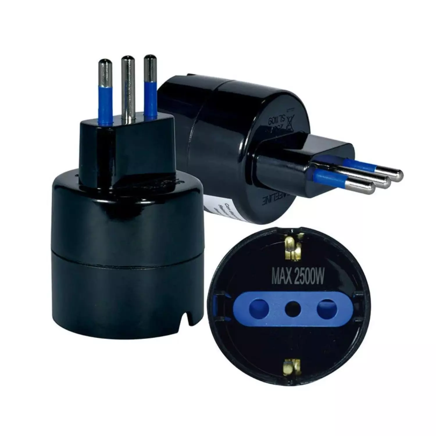 Adaptador Schuko 10A 250V 1500W Protección ME-1109N Macrotel-2