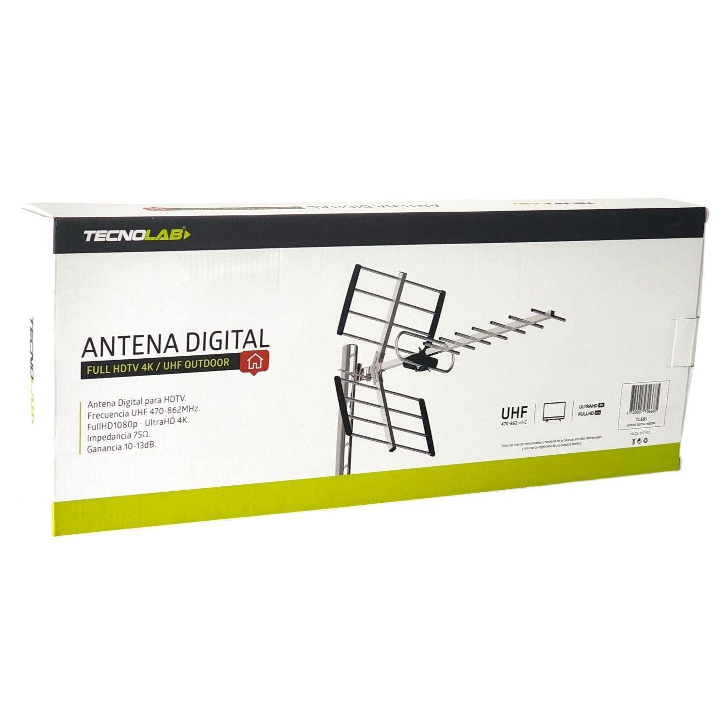 Antena Digital para TV Exterior 10-13 dB HDTV & 4K Tecnolab-2