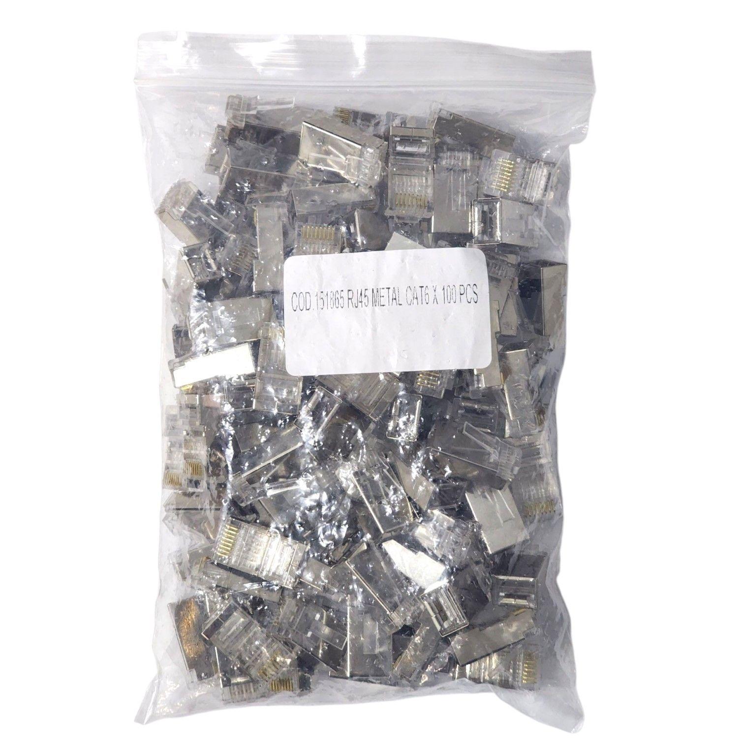 Conector RJ-45 Metálico Cat 6 Red Telefónica Bolsa x100 Unds-5