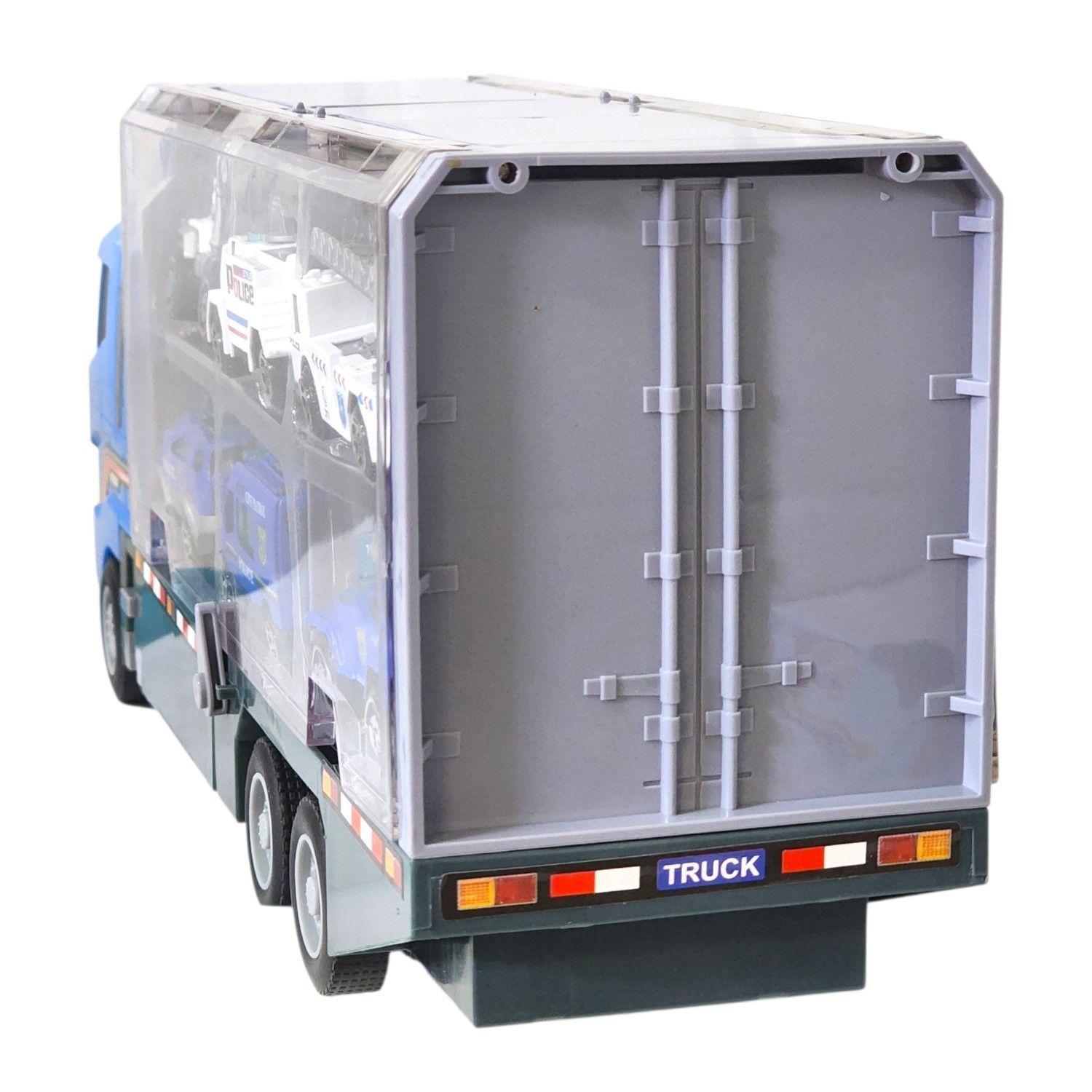 Juguete Camión Transporte Policial Fricción 6 Autos DBG1611-5