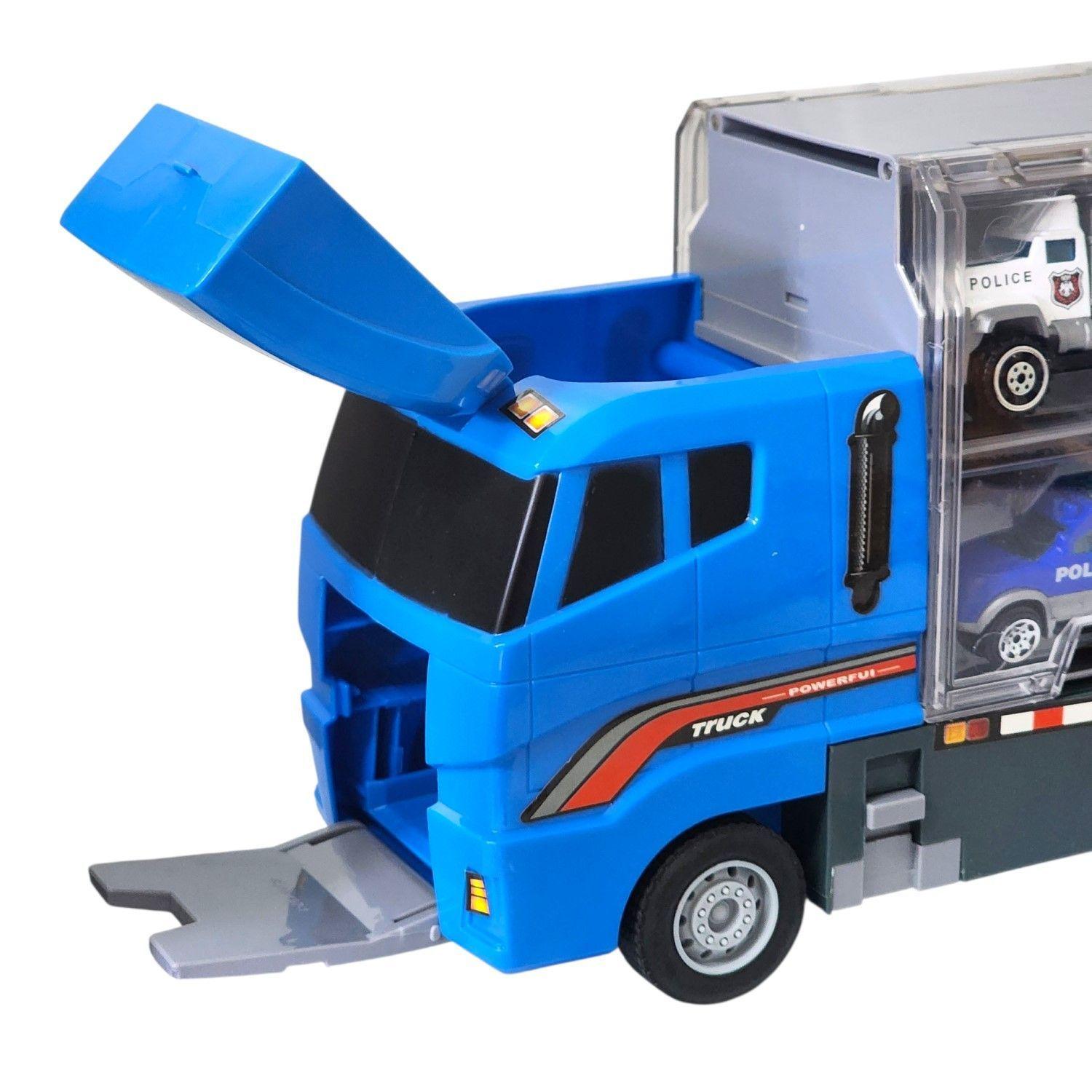 Juguete Camión Transporte Policial Fricción 6 Autos DBG1611-6