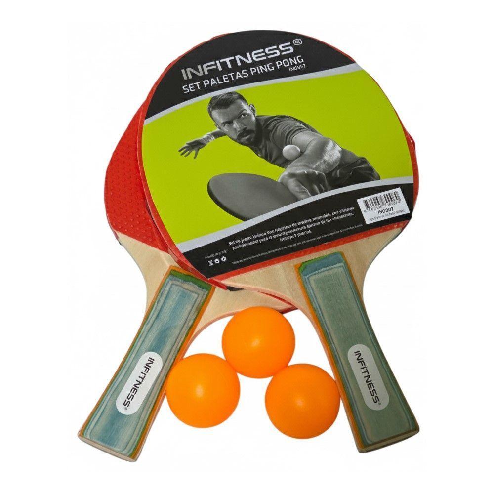 Set 2 Paletas De Ping Pong Infitness IN0007 Nivel Básico-0