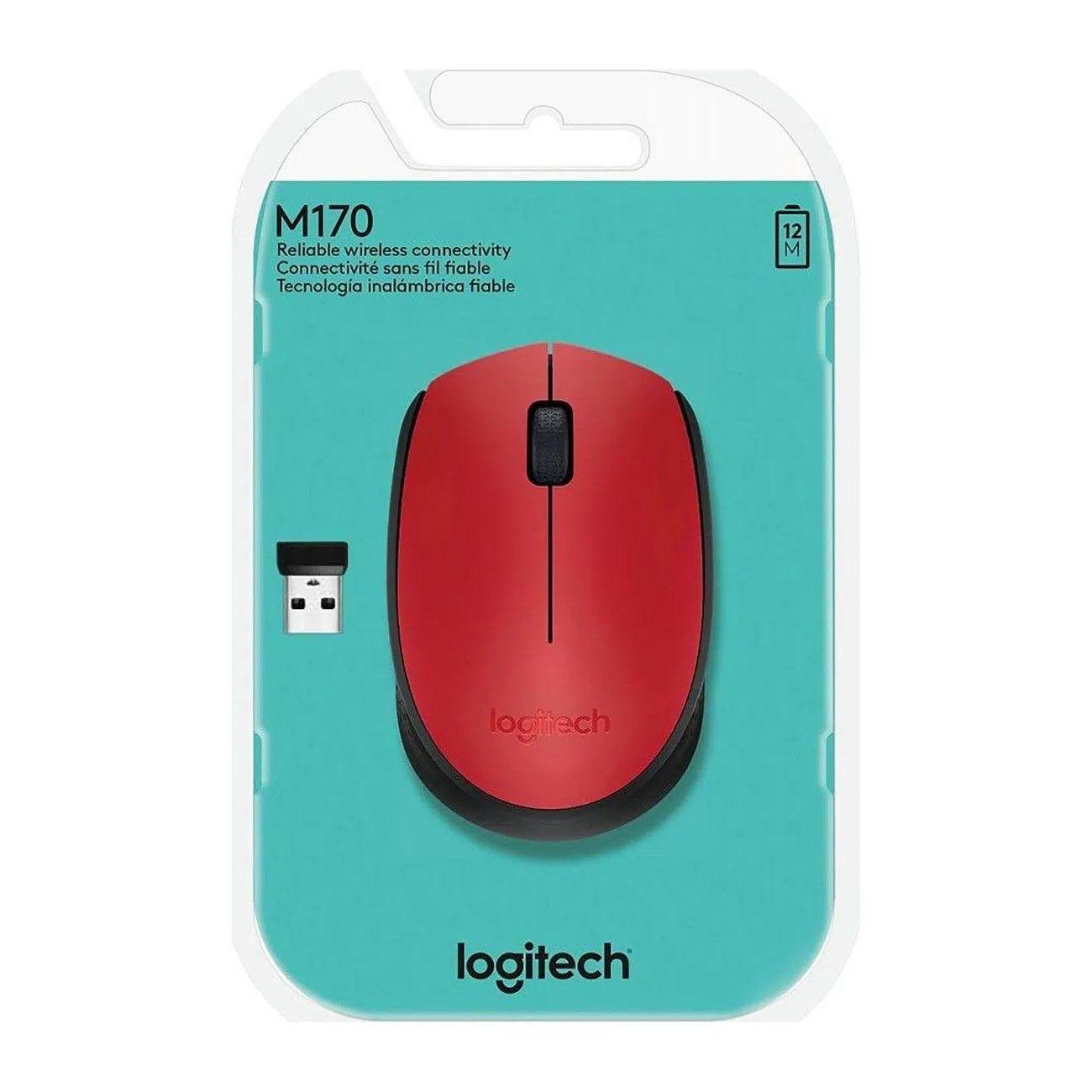 Mouse Inalambrico Logitech M170 Rojo-3