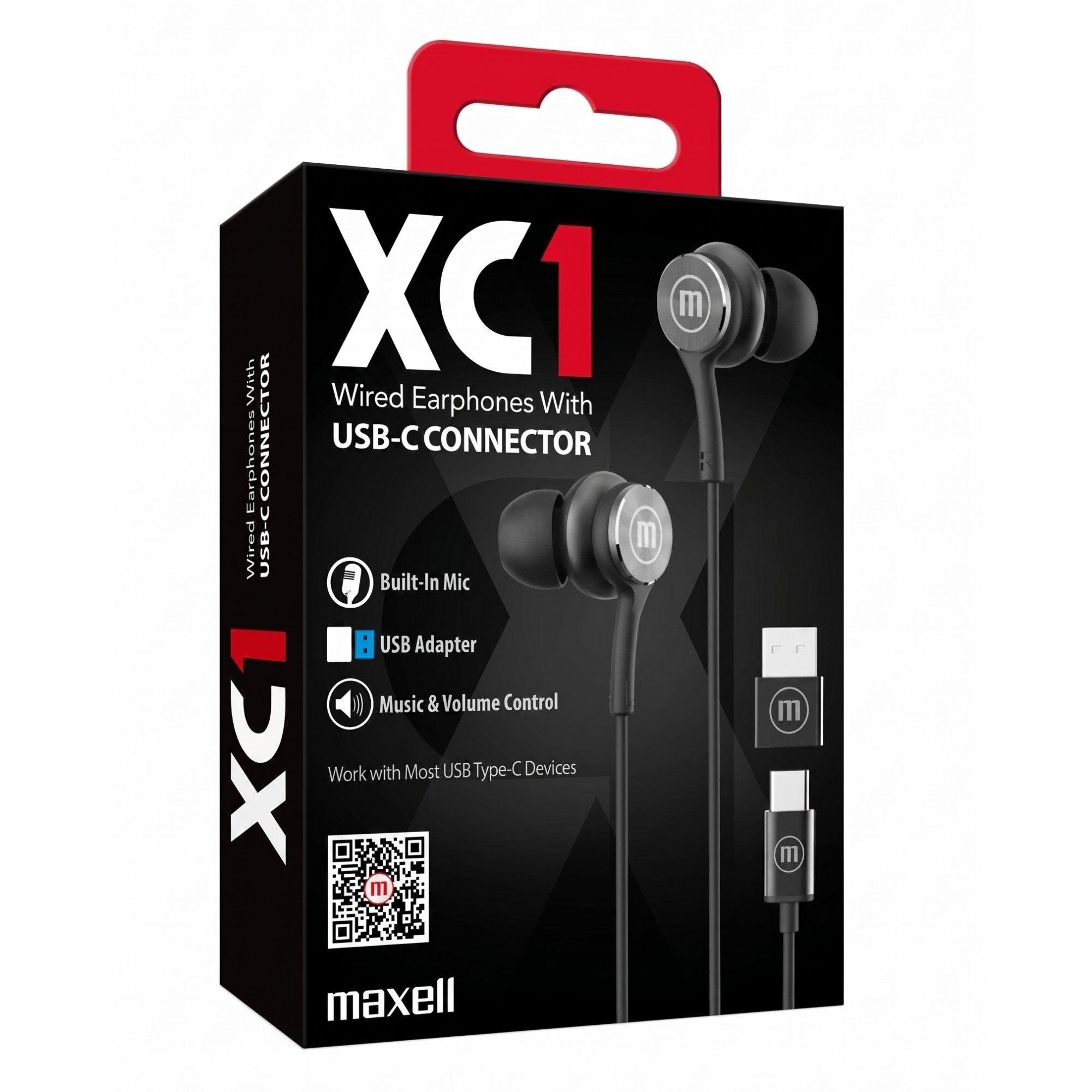 Audífonos Maxell XC1 Tipo C Con Adaptador Usb Negro-2