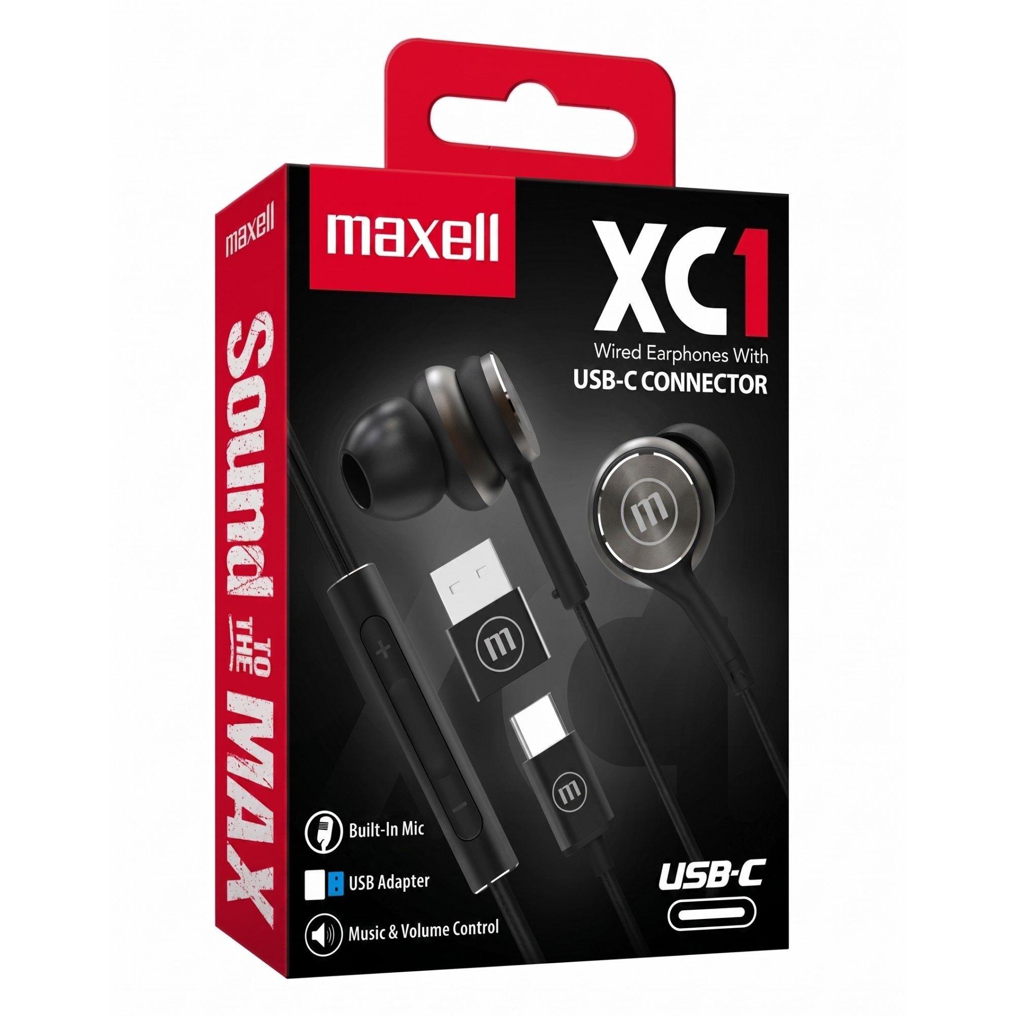 Audífonos Maxell XC1 Tipo C Con Adaptador Usb Negro-3