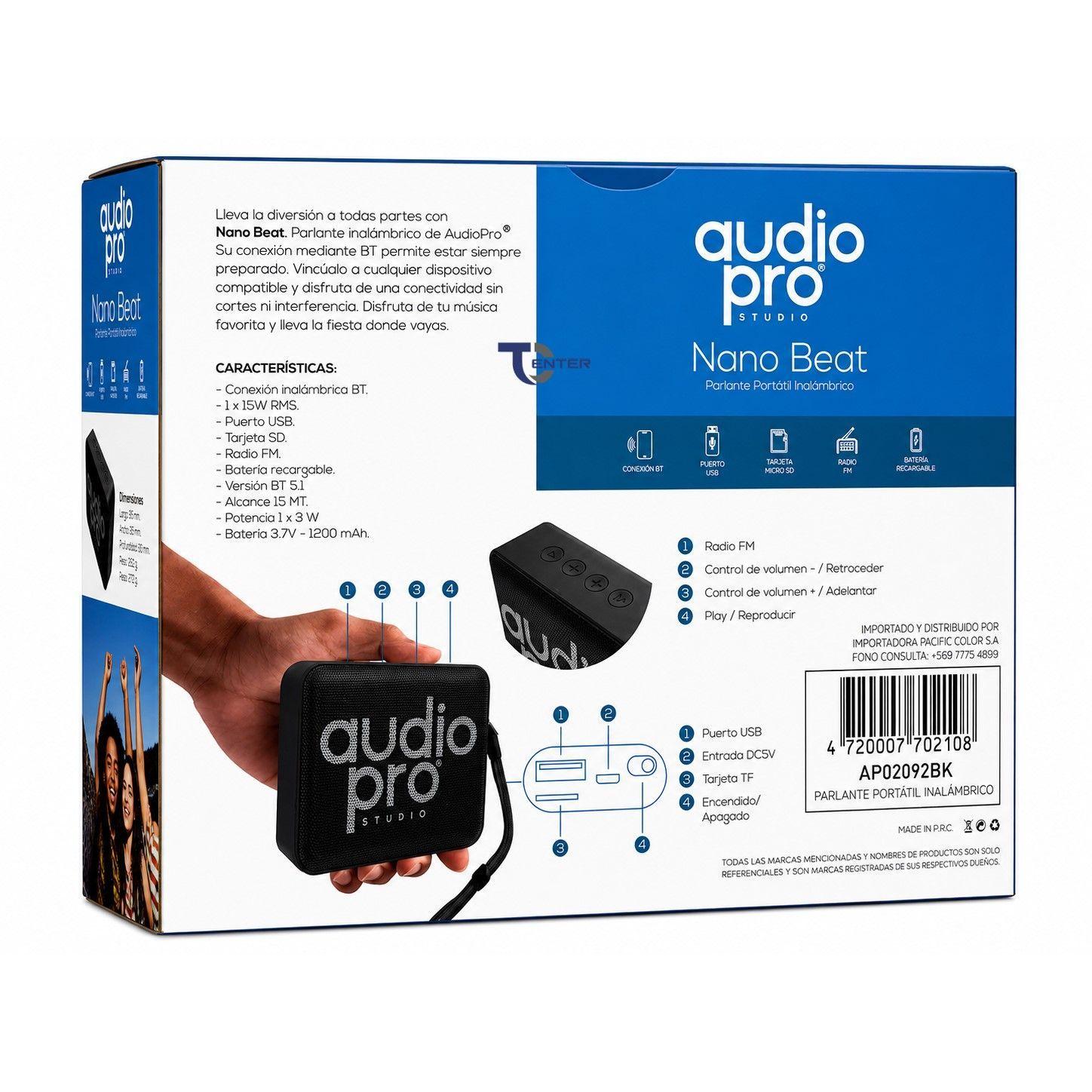 Parlante BT Audiopro 10w Inalámbrico AP02082BK Negro-3