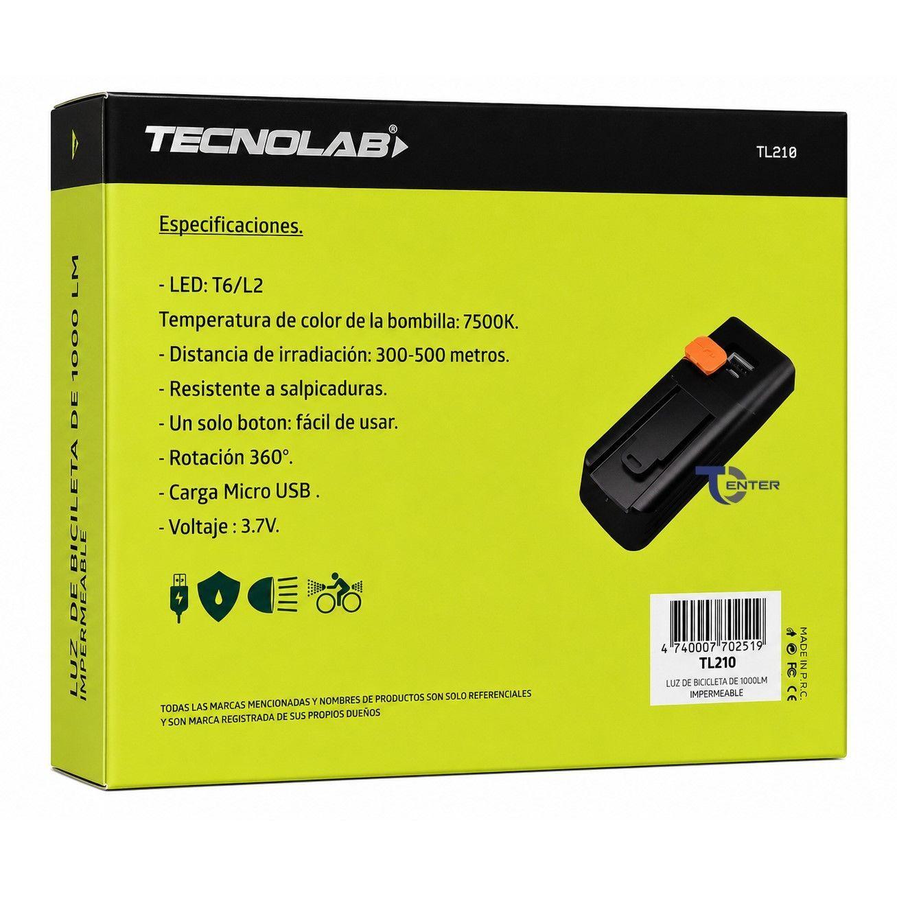 Set Luces para Bicicletas Led Tecnolab TL210 1000lm-7