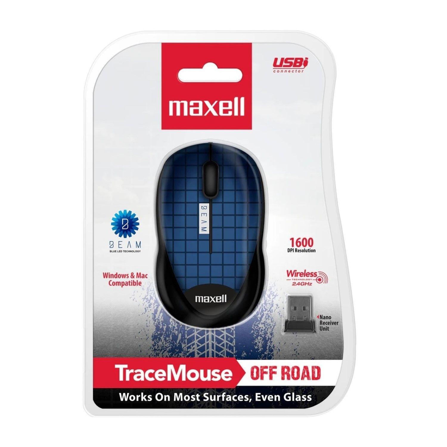 Mouse Óptico Inalámbrico Trace 1600 DPI 2.4GHz Maxell Azul-2