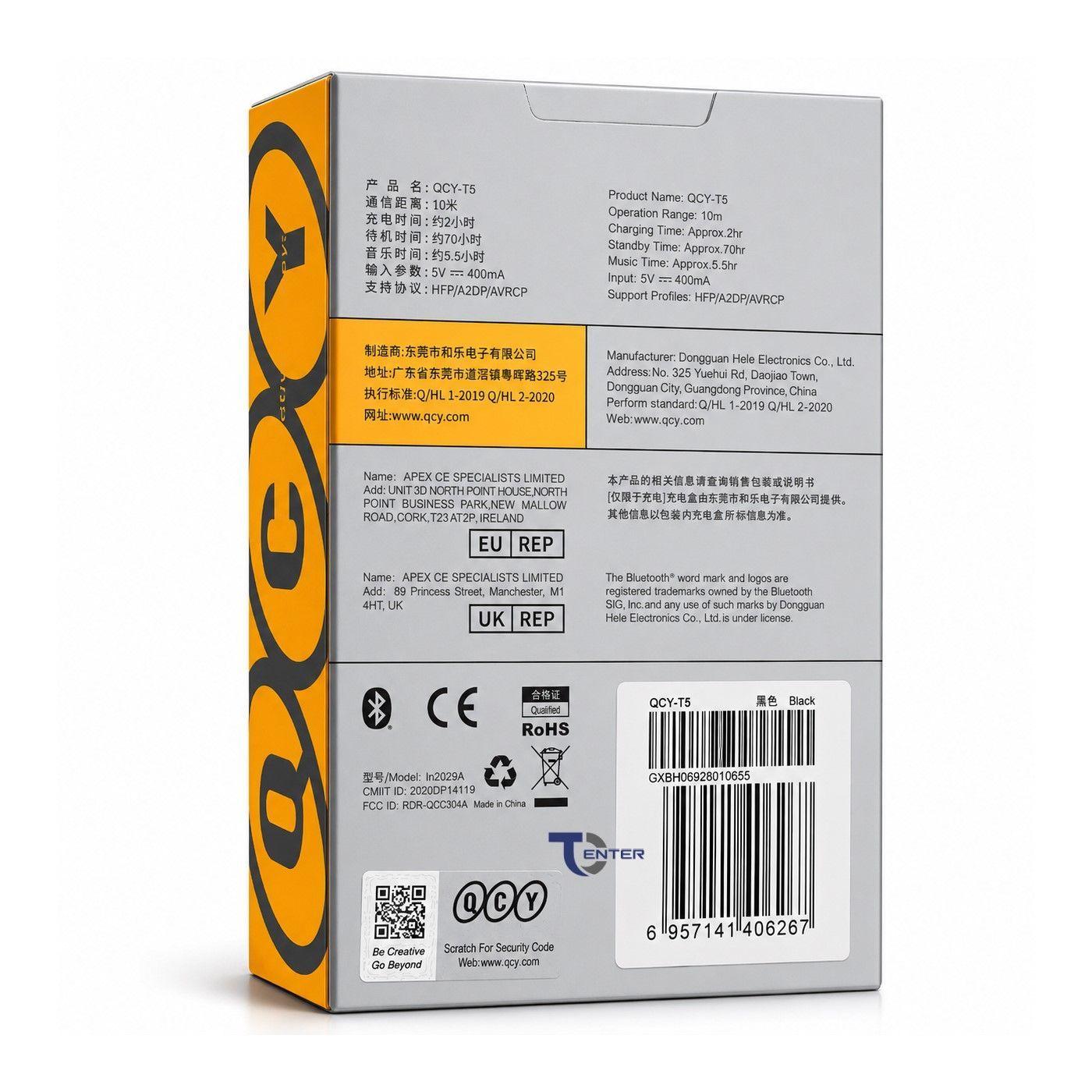 Audífonos QCY T5 True Wireless Bt 5.1 Negros-4