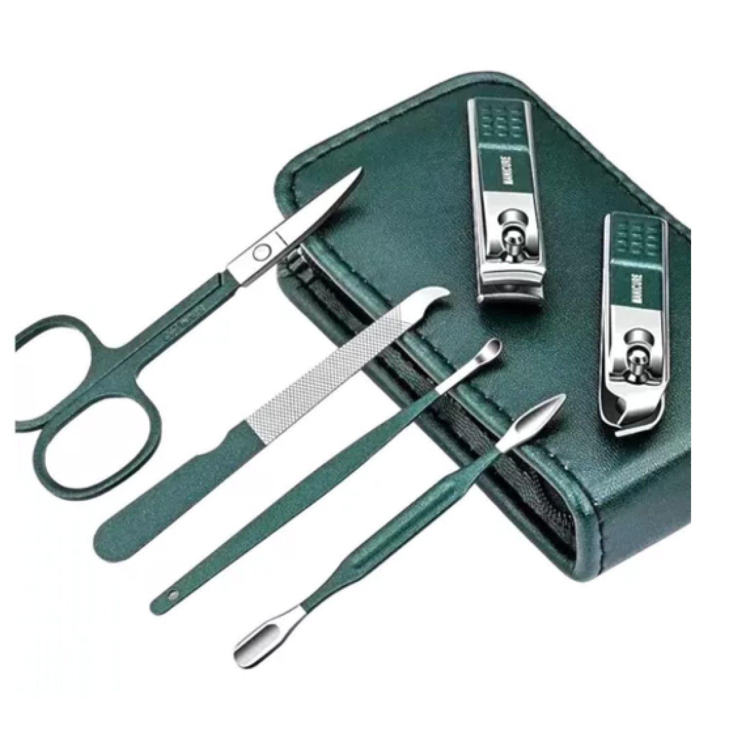 Set Manicure 6 Pcs Profesional Corta Uñas Verde 16463-4