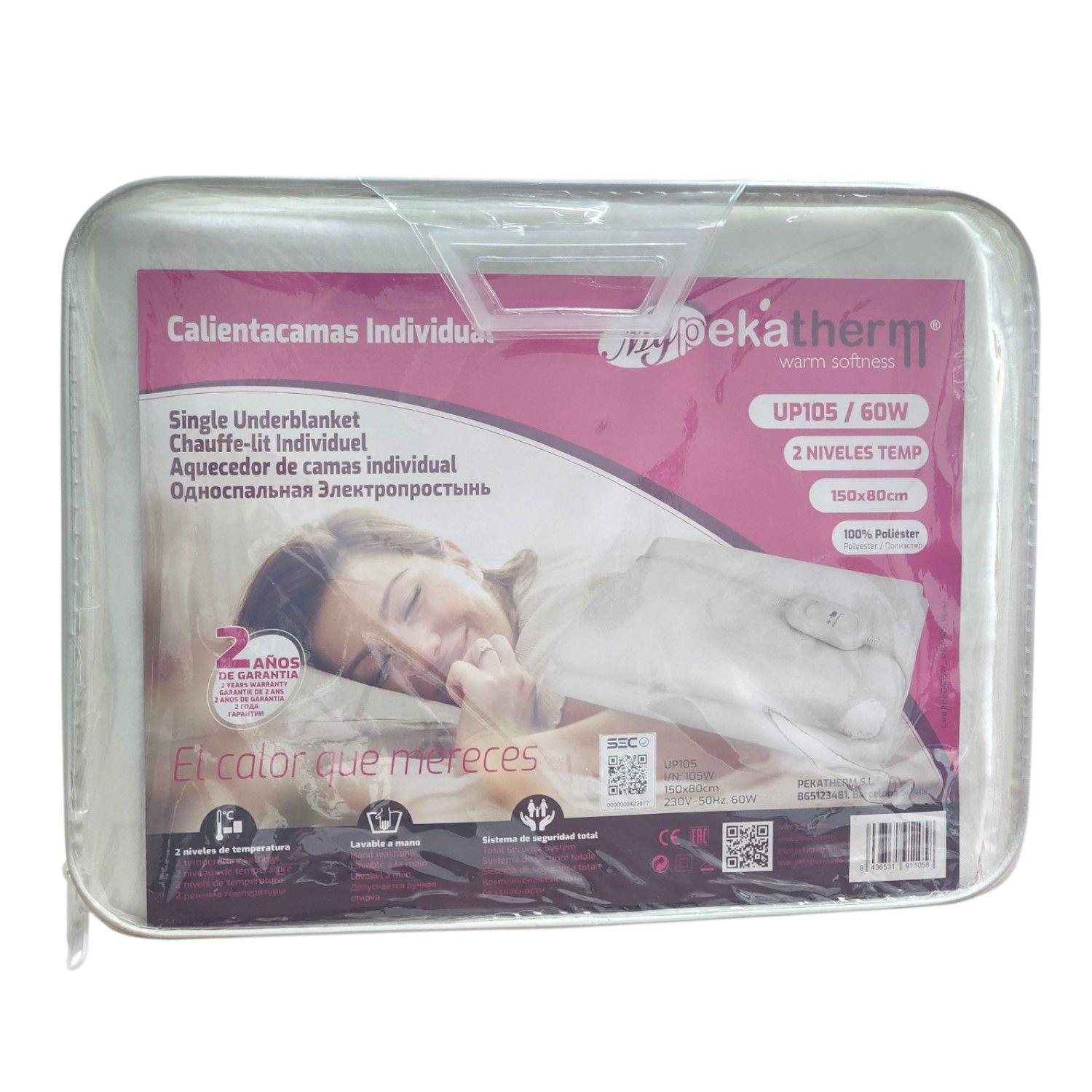 Calienta Camas Individual 150x80cm 2 Niv UP105 Pekatherm-3