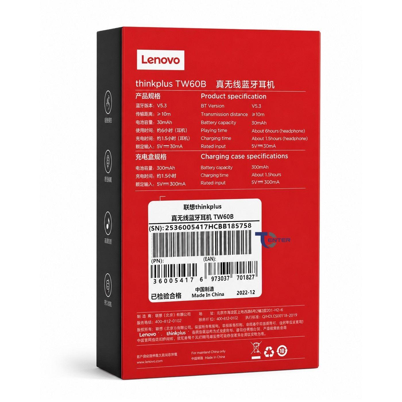 Audífonos Inalámbricos Bt Lenovo Thinkplus TW60B-3