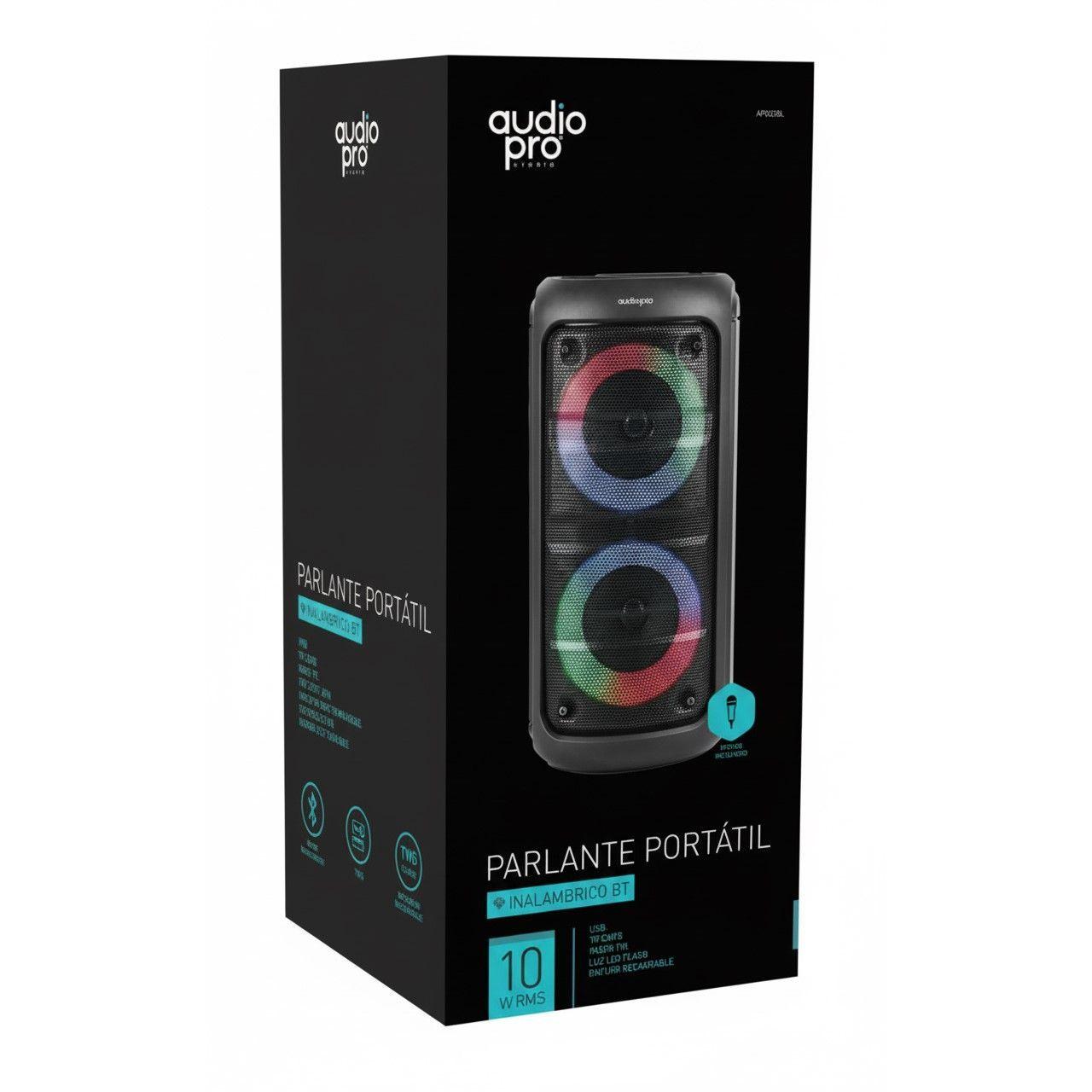 Parlante Portable Bt con Mic Luz Led 10w AP02086 Audiopro-5