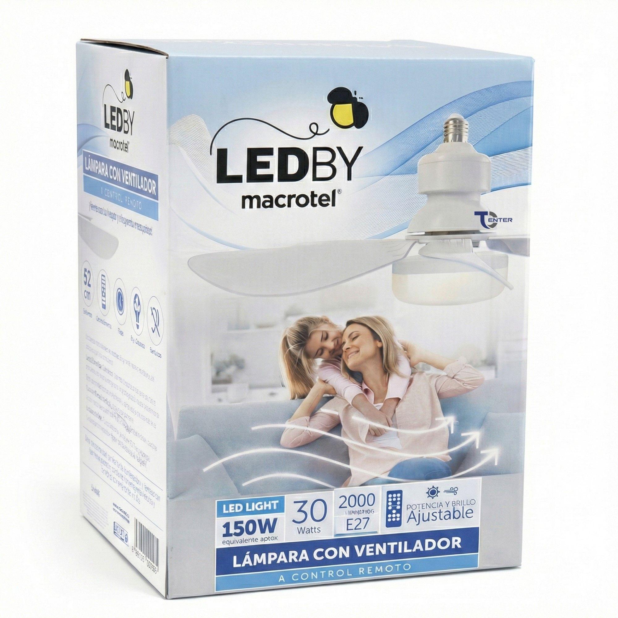Lampara Con Ventilador LEDBY Macrotel e27 LB-VA60-5