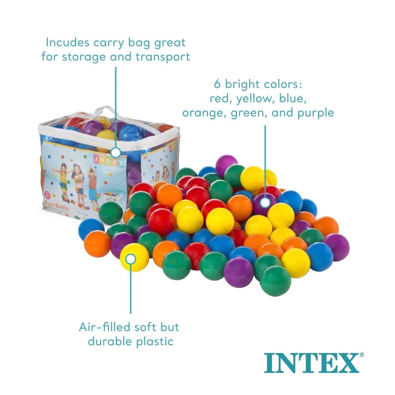 Set 100 pelotas de Plástico 6.5cm Multicolor Juguetes niños Intex-4