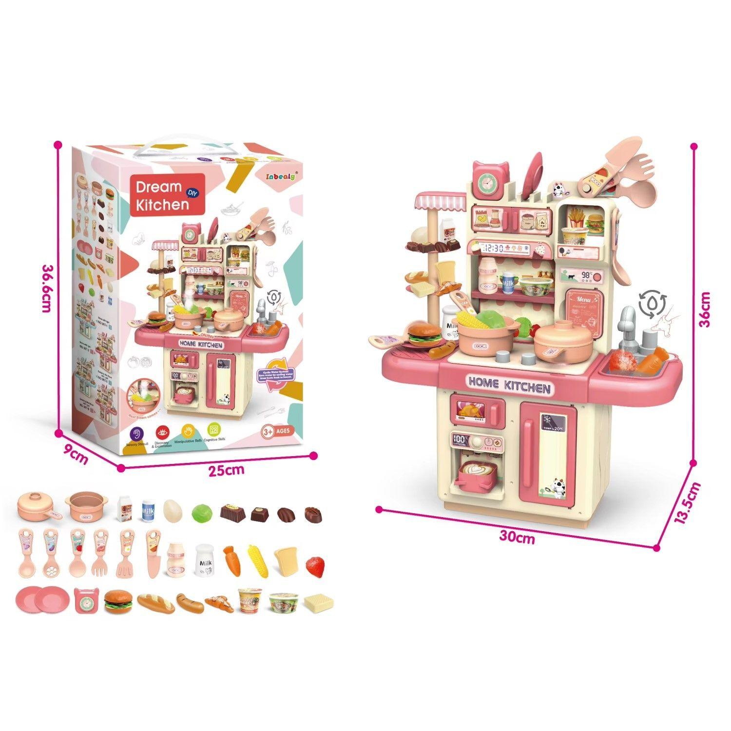 Cocina de Juguete con Luces y Agua Rosado-5