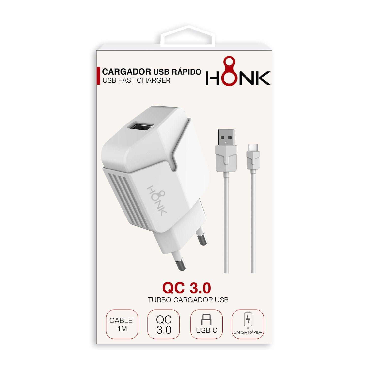 Cargador Pared y Cable Tipo C Honk QC3.0 -2
