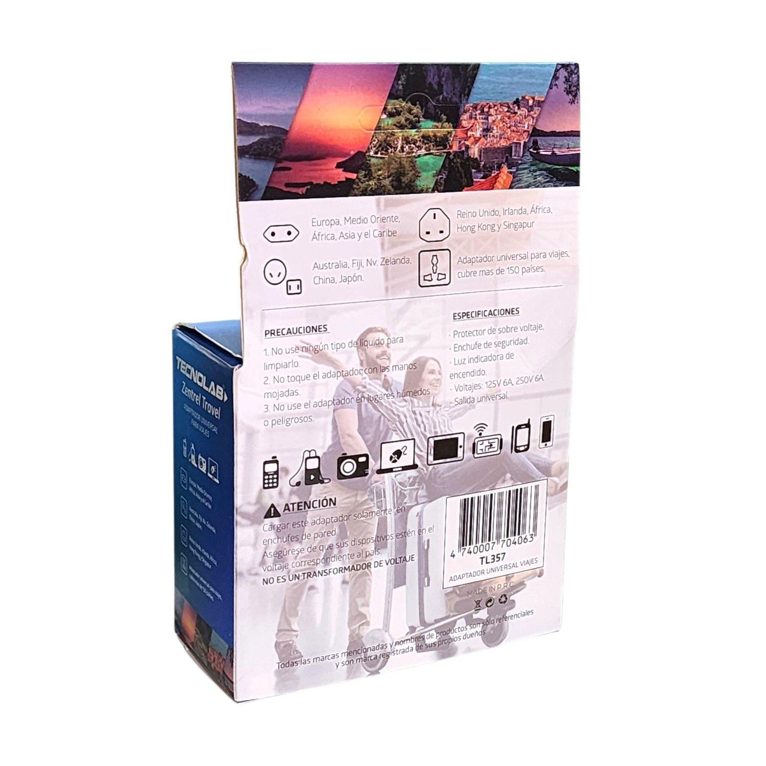 Adaptador Universal De Viaje Zentrel Travel Tl357 Tecnolab-5