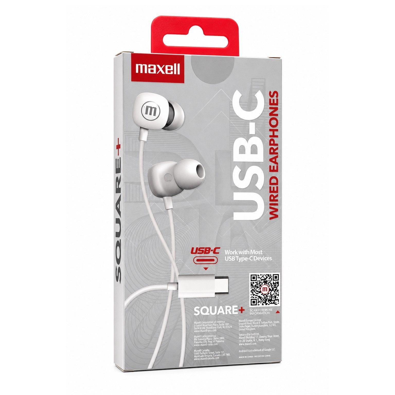 Audífonos Maxell Tipo C Square Blanco-2