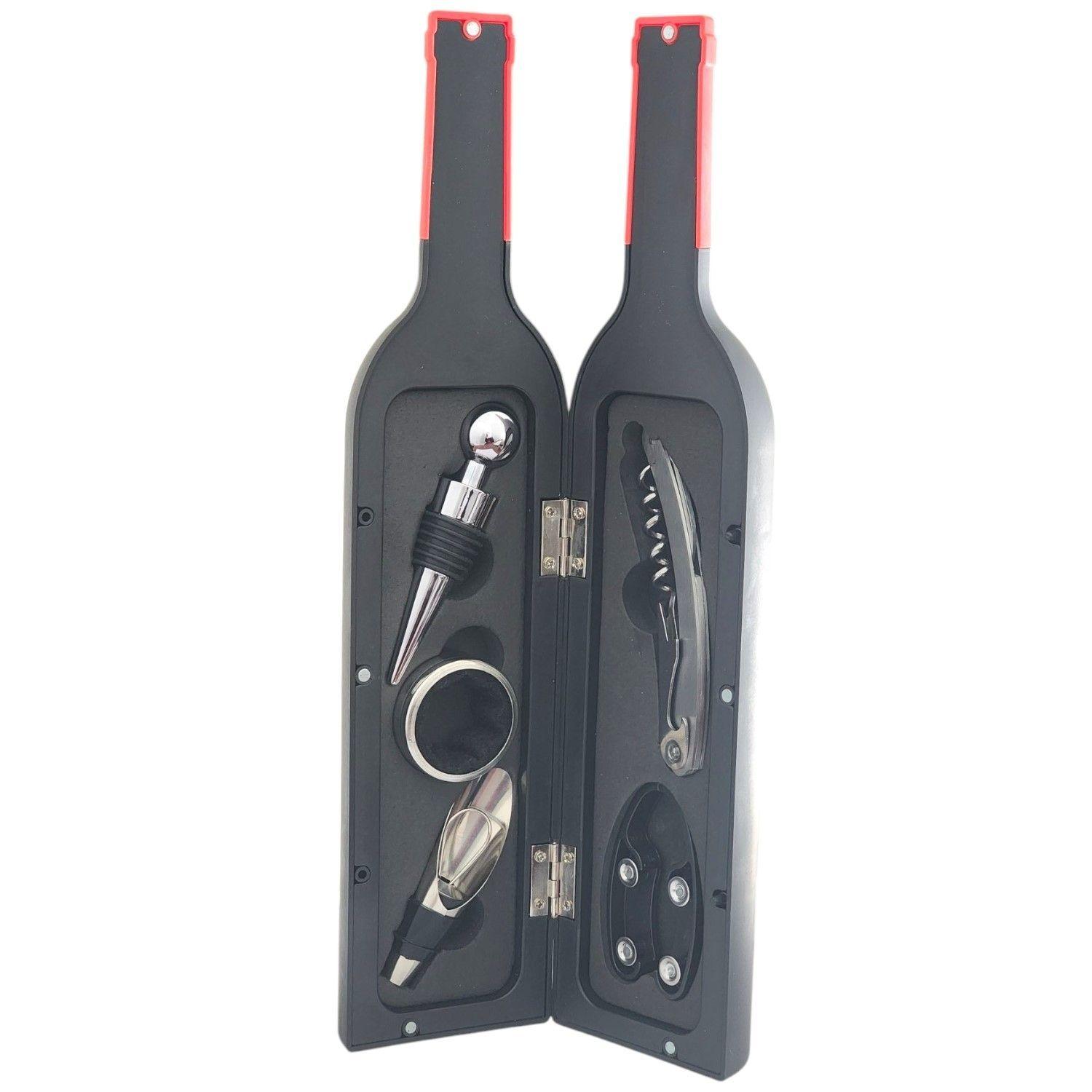 Set 5 Pz Saca Corcho Descorchador Estuche Botella Vino 10189-2
