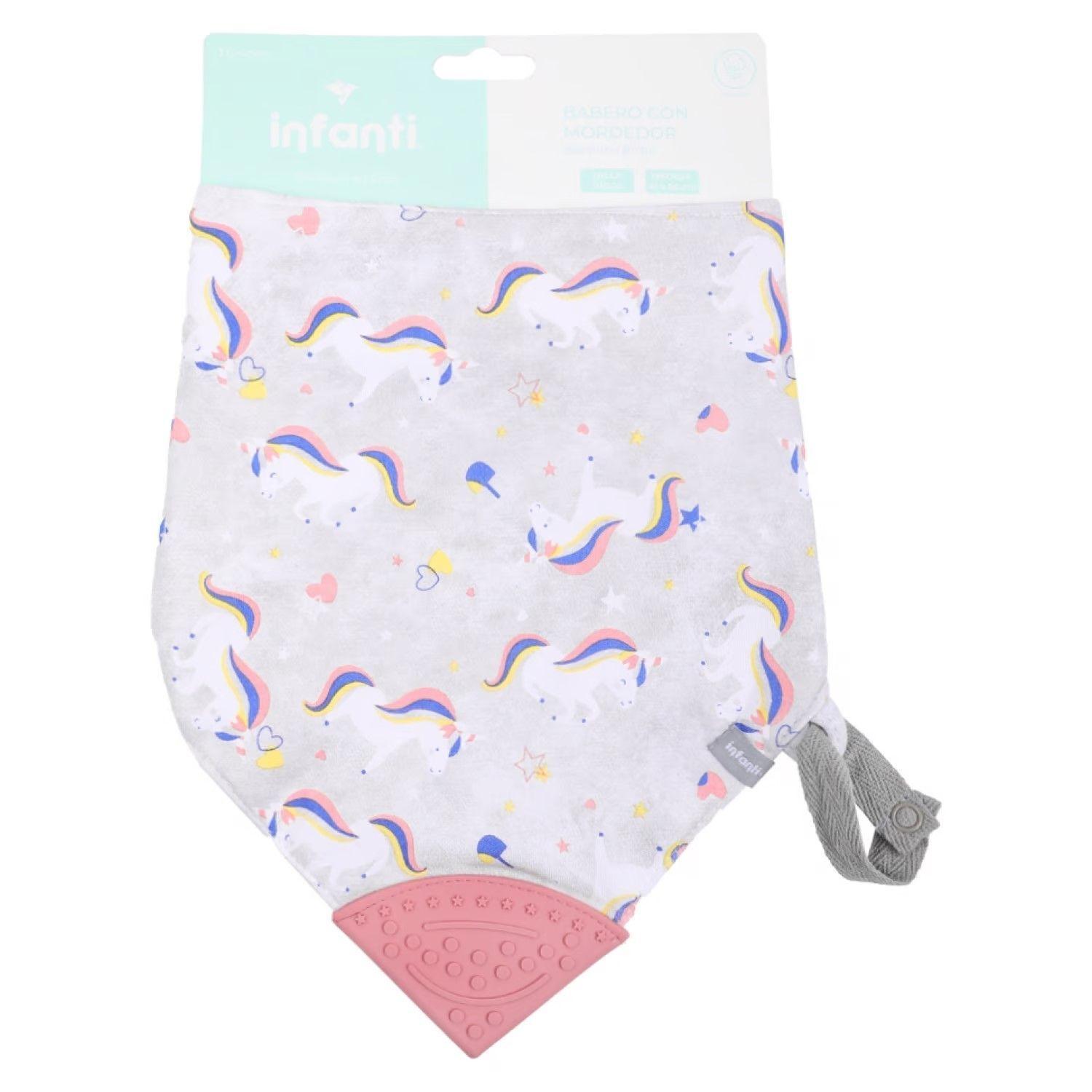 Babero con Mordedor Infanti Impermeable Unicornio-4