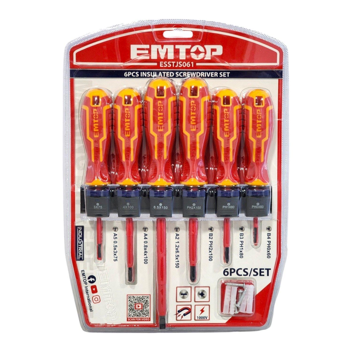 Kit 6 Destornilladores Aislados 1000v Emtop ESSTJS061-2