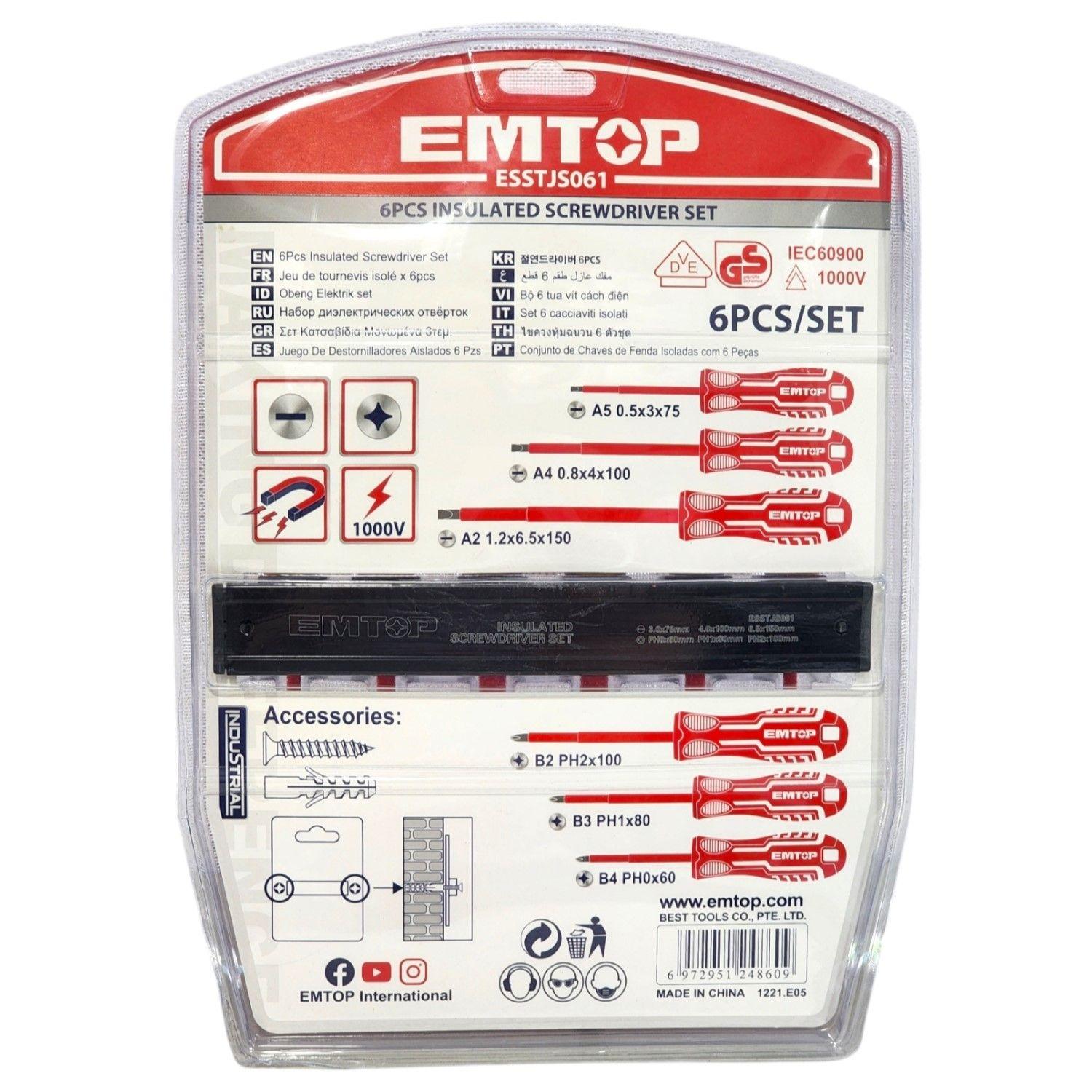 Kit 6 Destornilladores Aislados 1000v Emtop ESSTJS061-4
