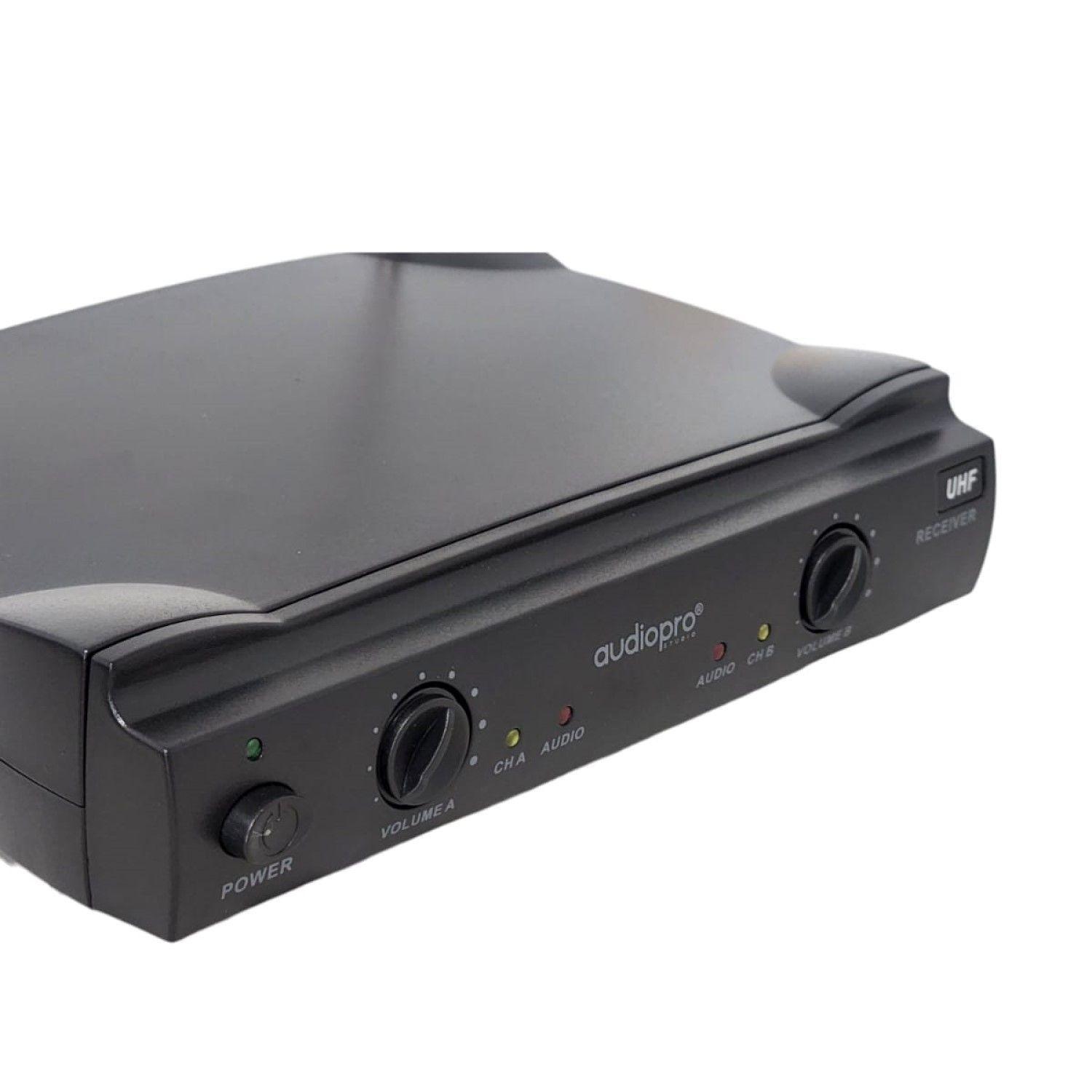 Kit 2 Micrófonos inalámbricos UHF Audiopro AP02040-5